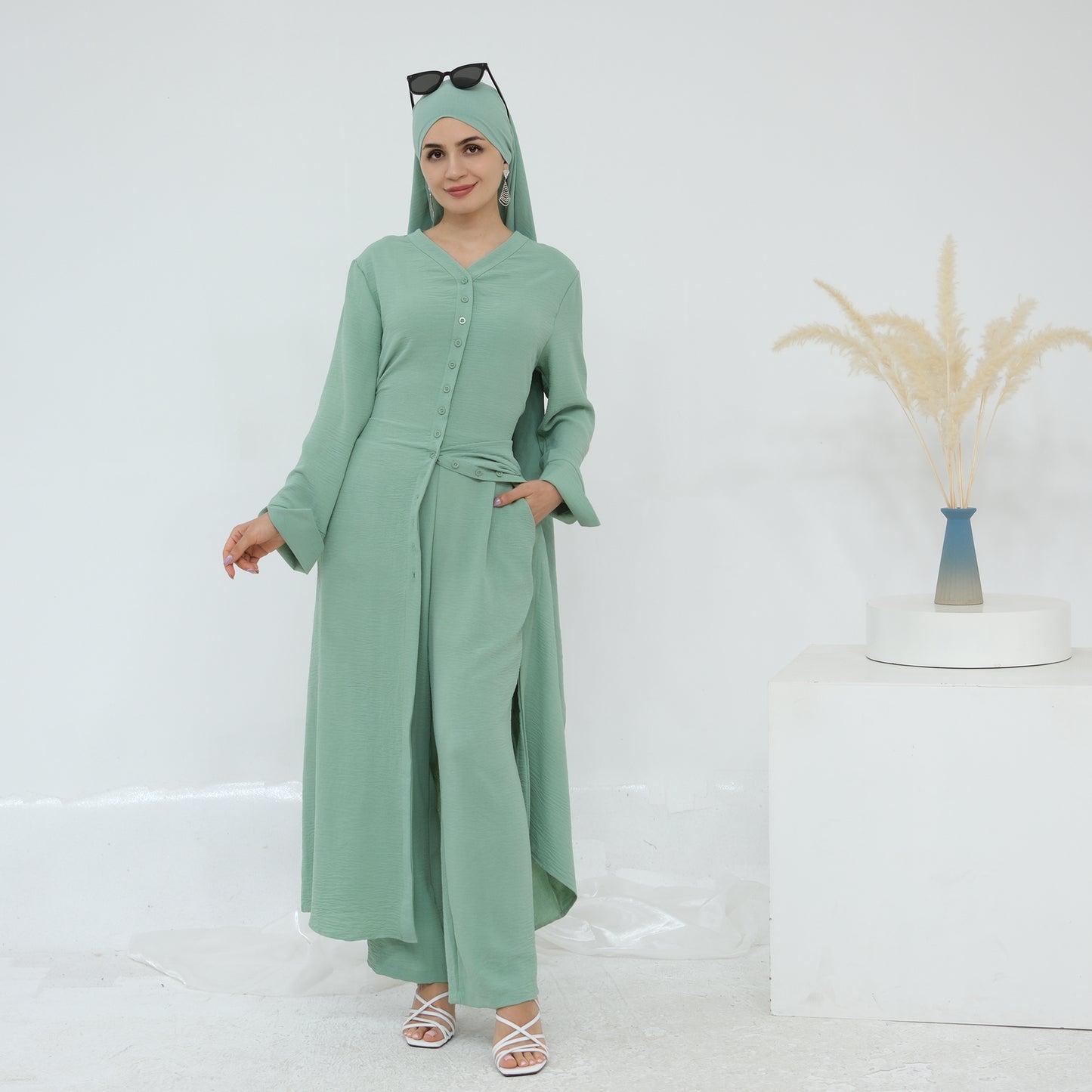Hana Modest Shirt + Pants Set - Nour Modesty