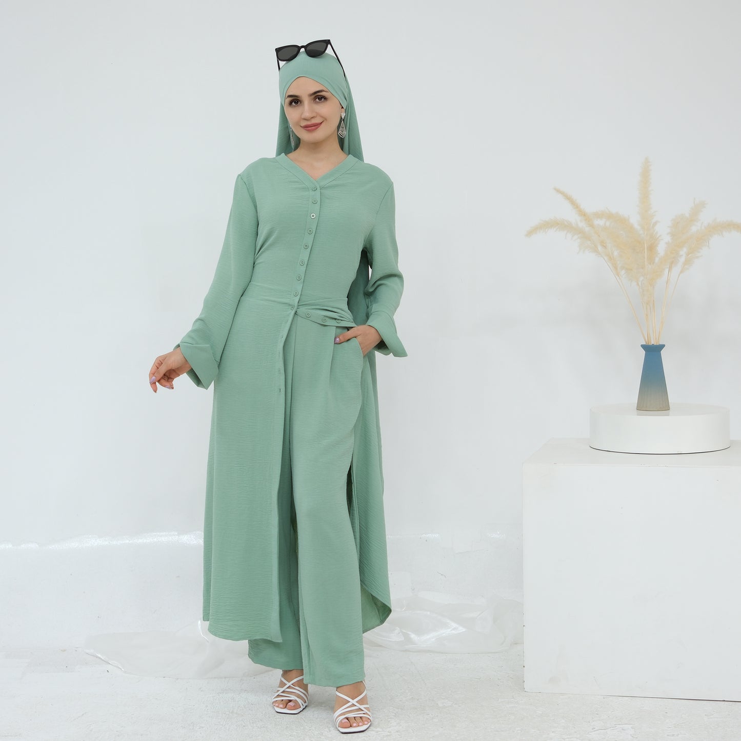 Hana Modest Shirt + Pants Set - Nour Modesty