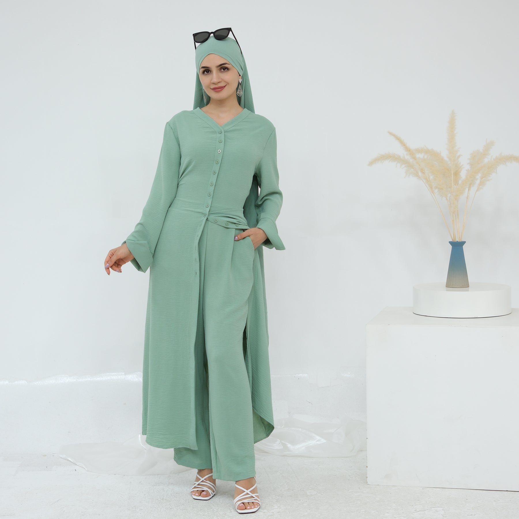 Hana Modest Shirt + Pants Set - Nour Modesty