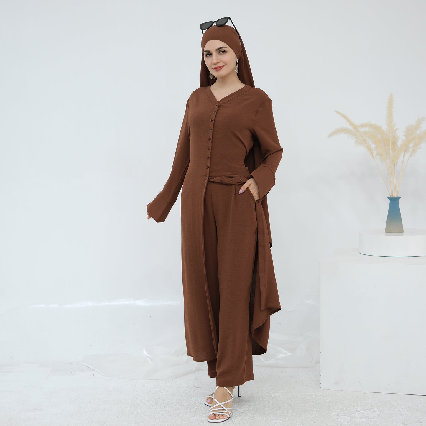 Hana Modest Shirt + Pants Set - Nour Modesty