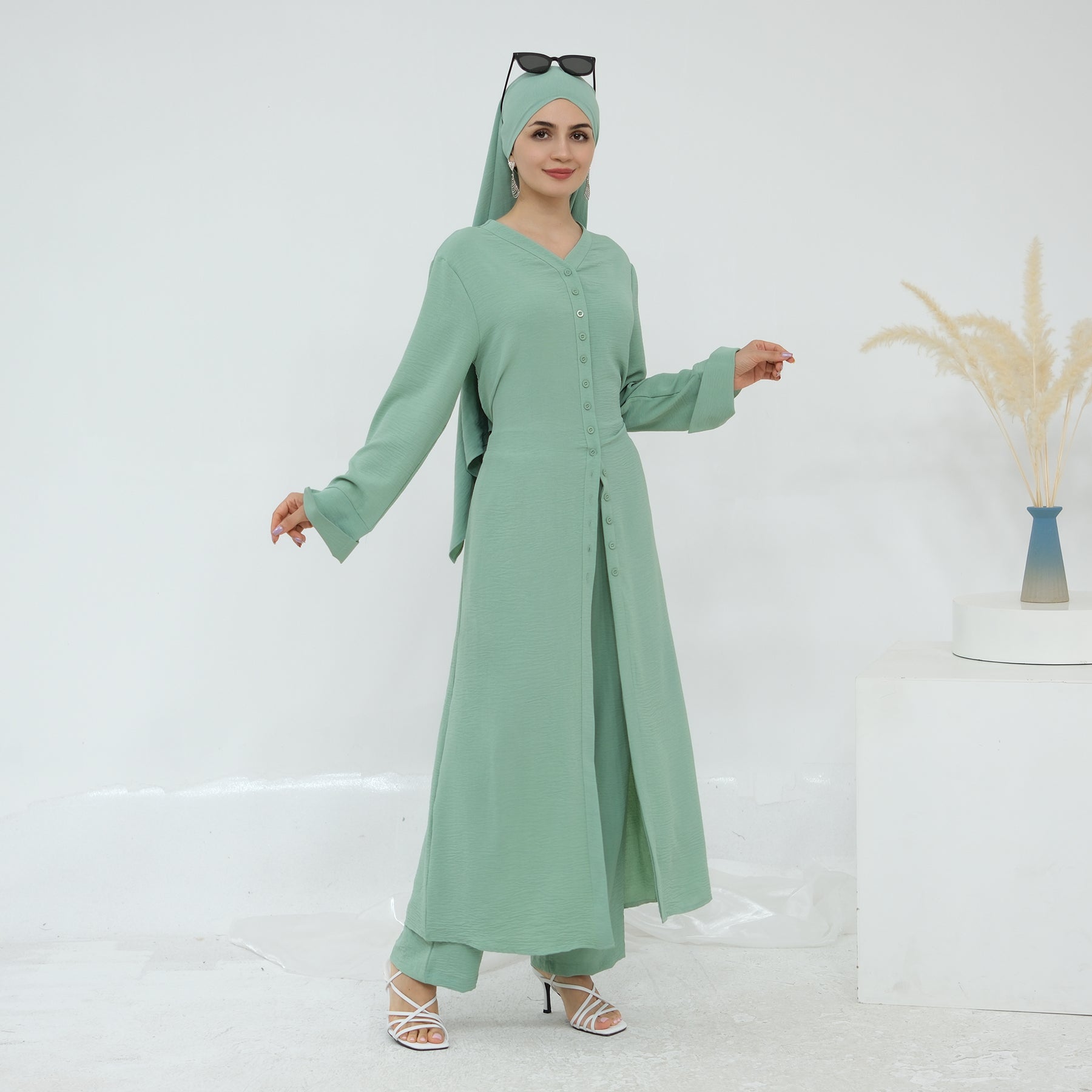 Hana Modest Shirt + Pants Set - Nour Modesty