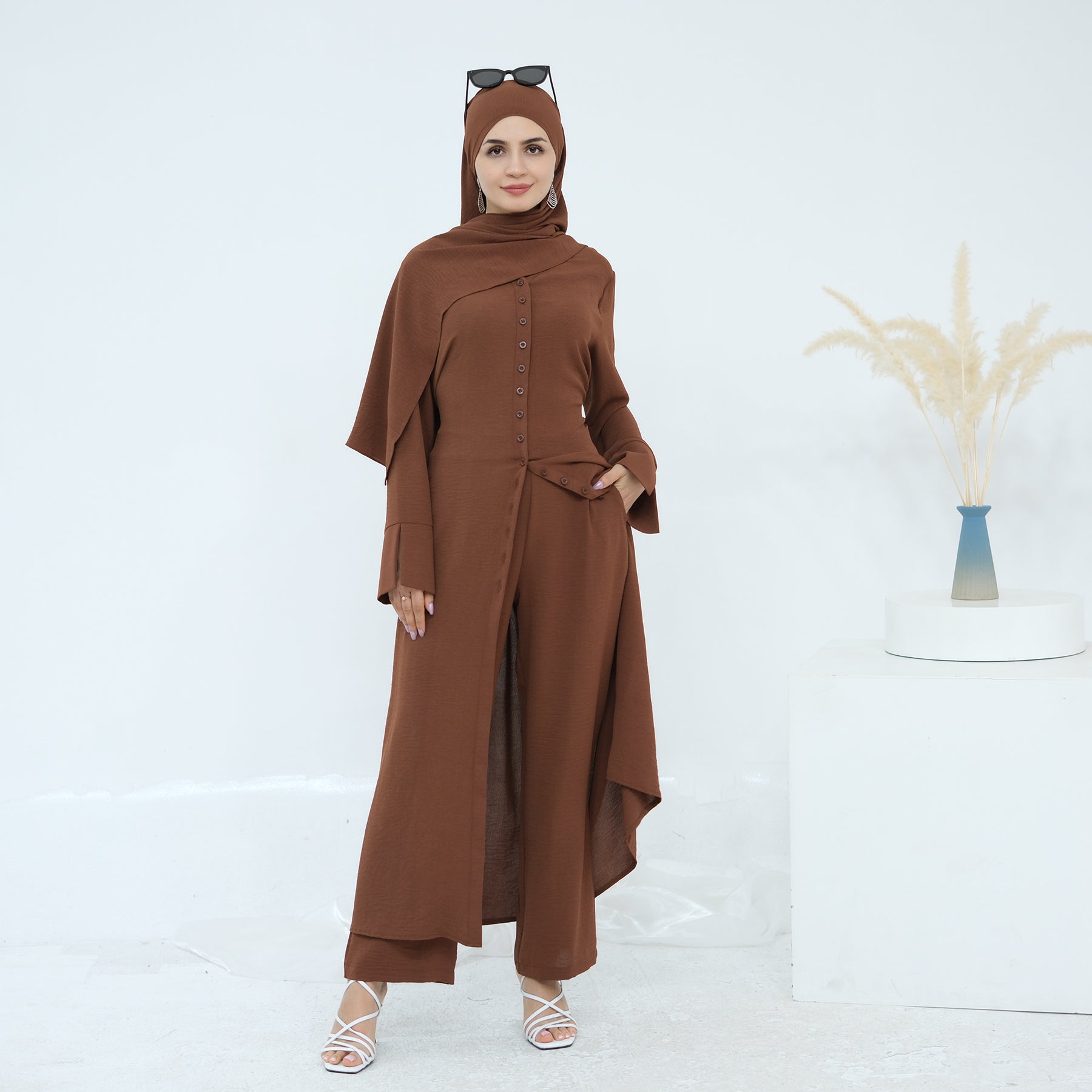 Hana Modest Shirt + Pants Set - Nour Modesty