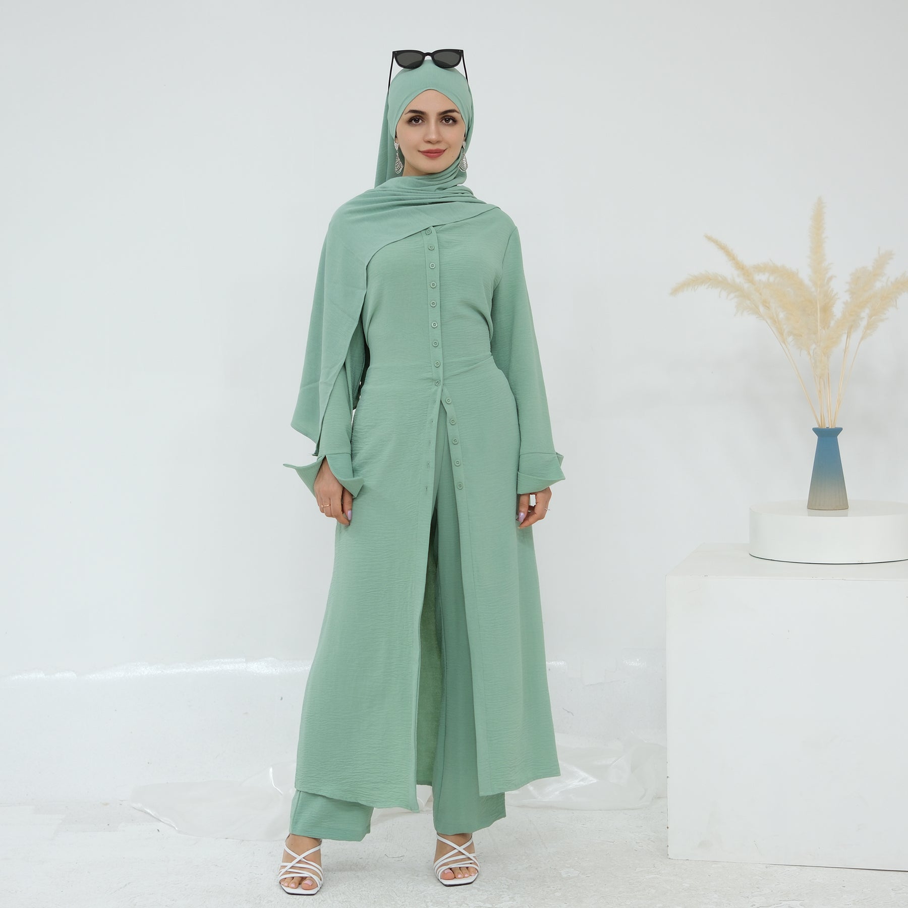 Hana Modest Shirt + Pants Set - Nour Modesty