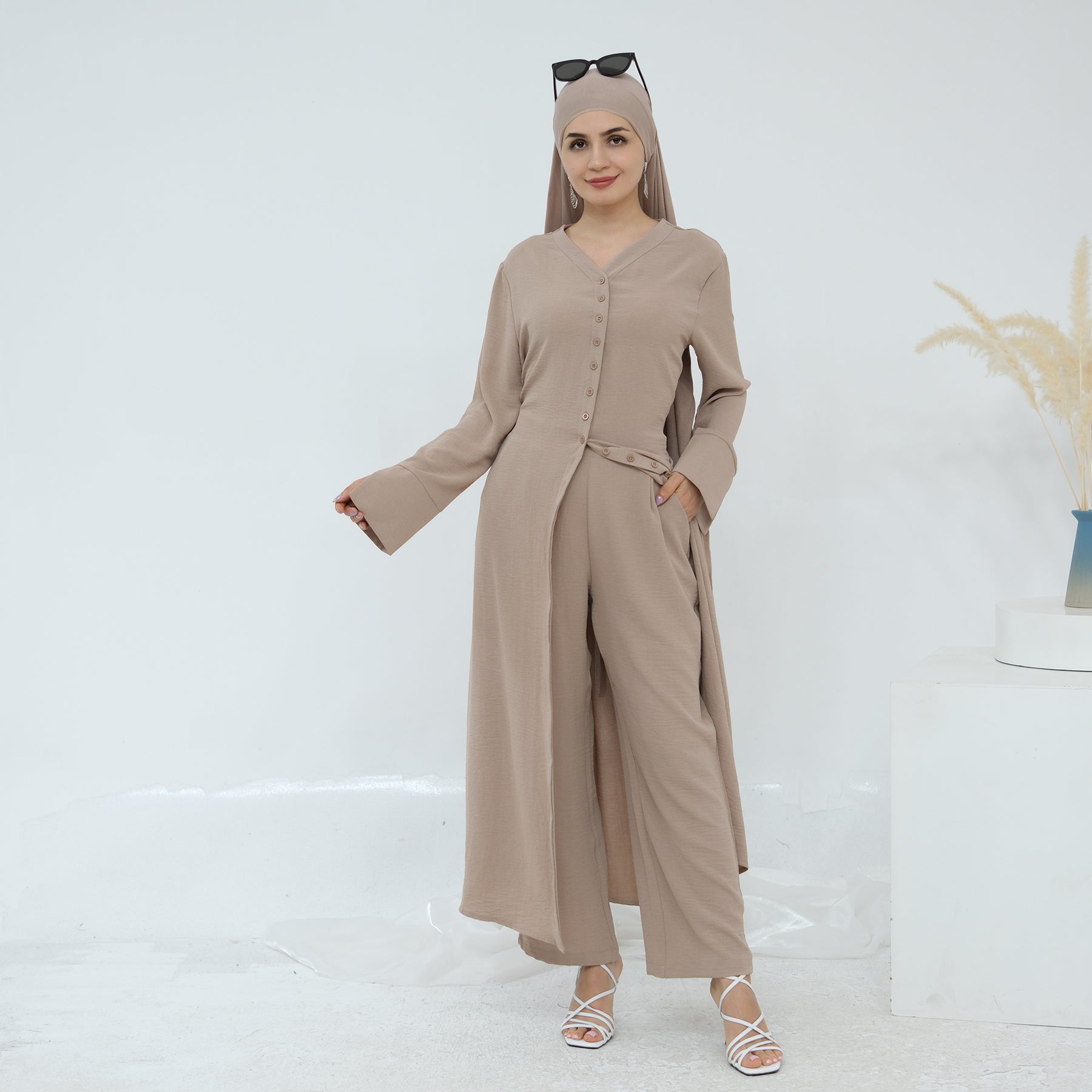 Hana Modest Shirt + Pants Set - Nour Modesty
