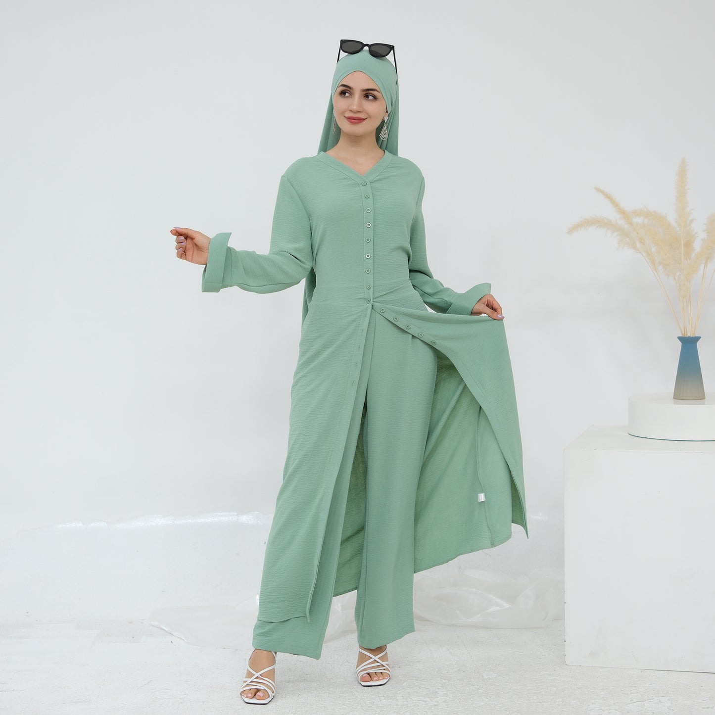 Hana Modest Shirt + Pants Set - Nour Modesty