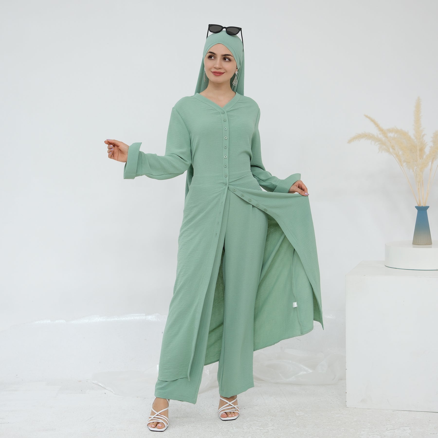 Hana Modest Shirt + Pants Set - Nour Modesty