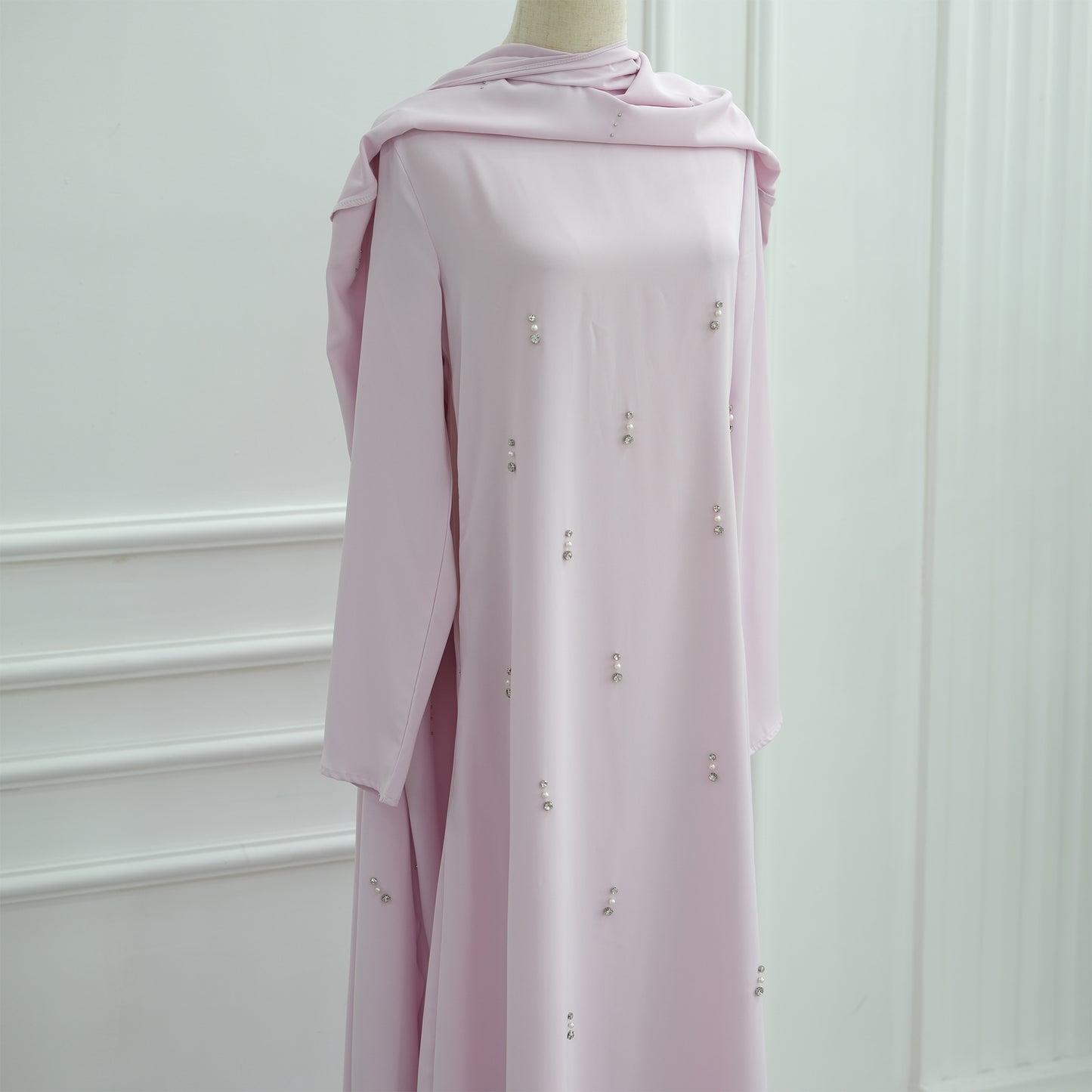 Pink Cape Modest Maxi Dress
