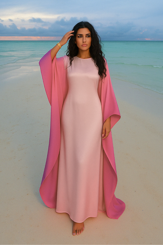 Luxury Ombre Butterfly Abaya - Green - Nour Modesty