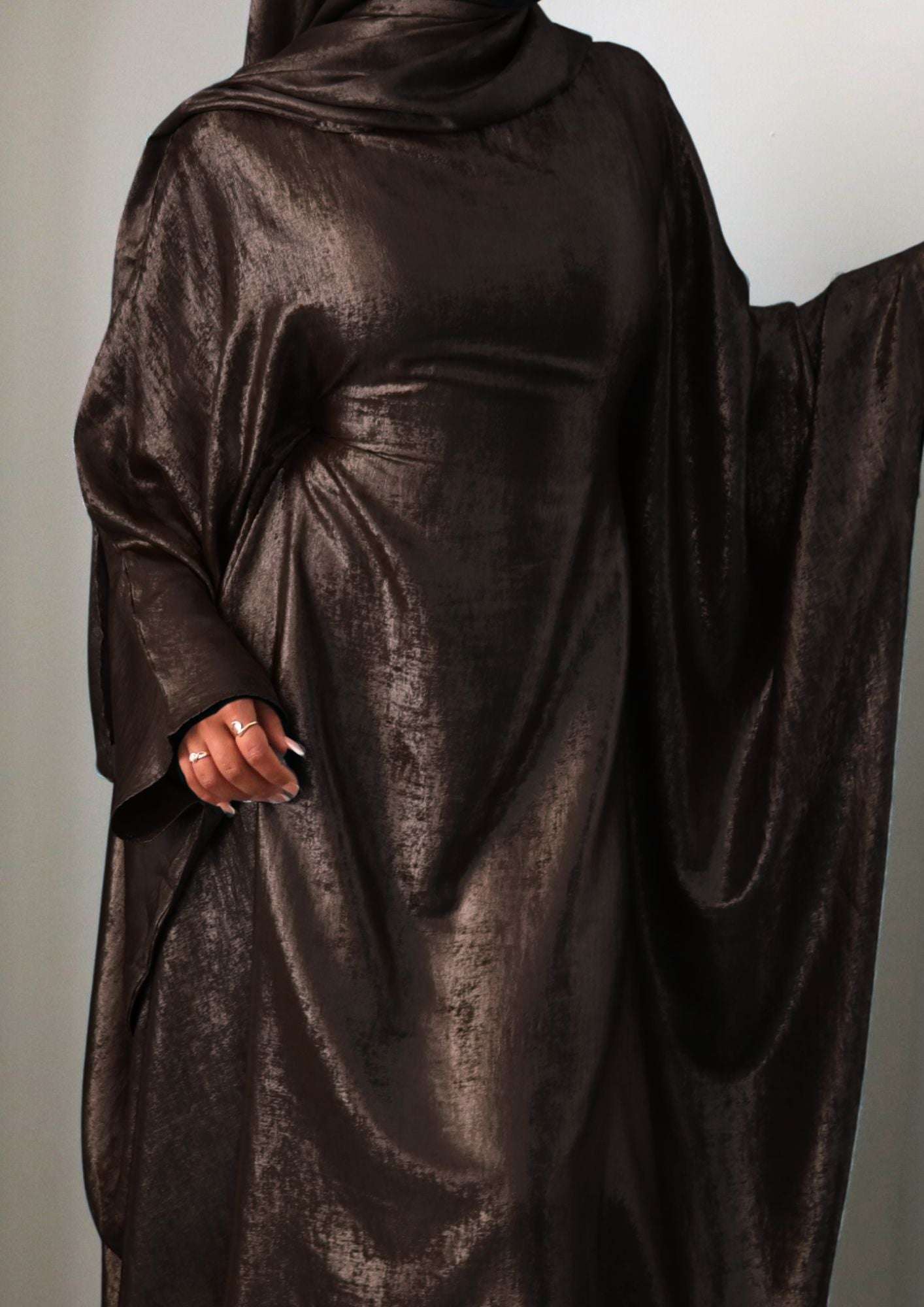 Luxury Butterfly Abaya - Light Blue