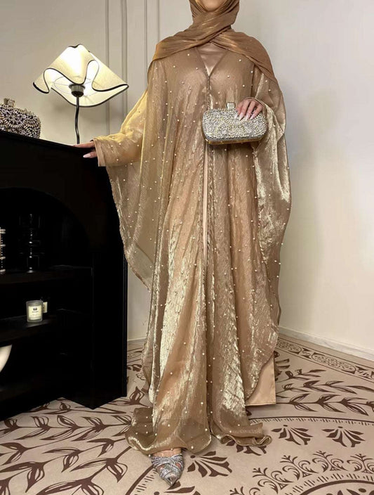Luxury Pearl Butterfly Abaya Set - Layla
