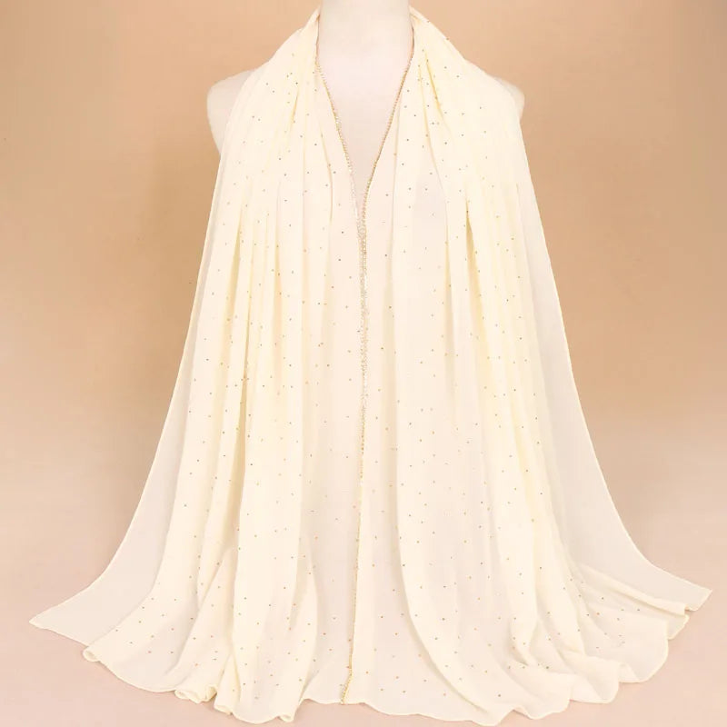 Rhinestone Luxury Hijab - Green - Nour Modesty