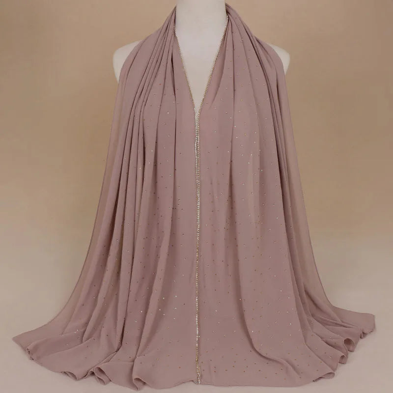 Rhinestone Luxury Hijab - Green - Nour Modesty