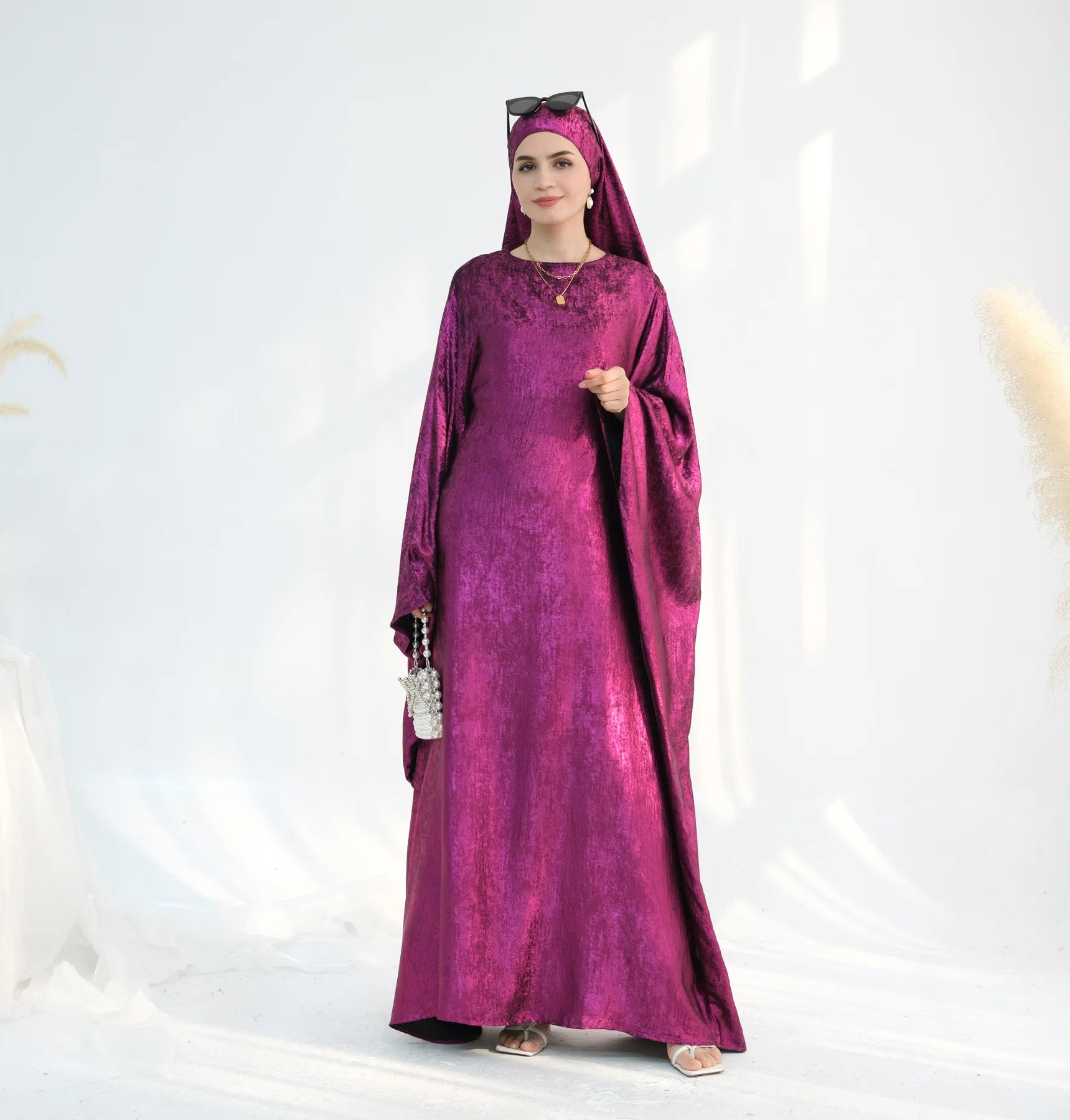 Luxury Butterfly Abaya - Red - Nour Modesty