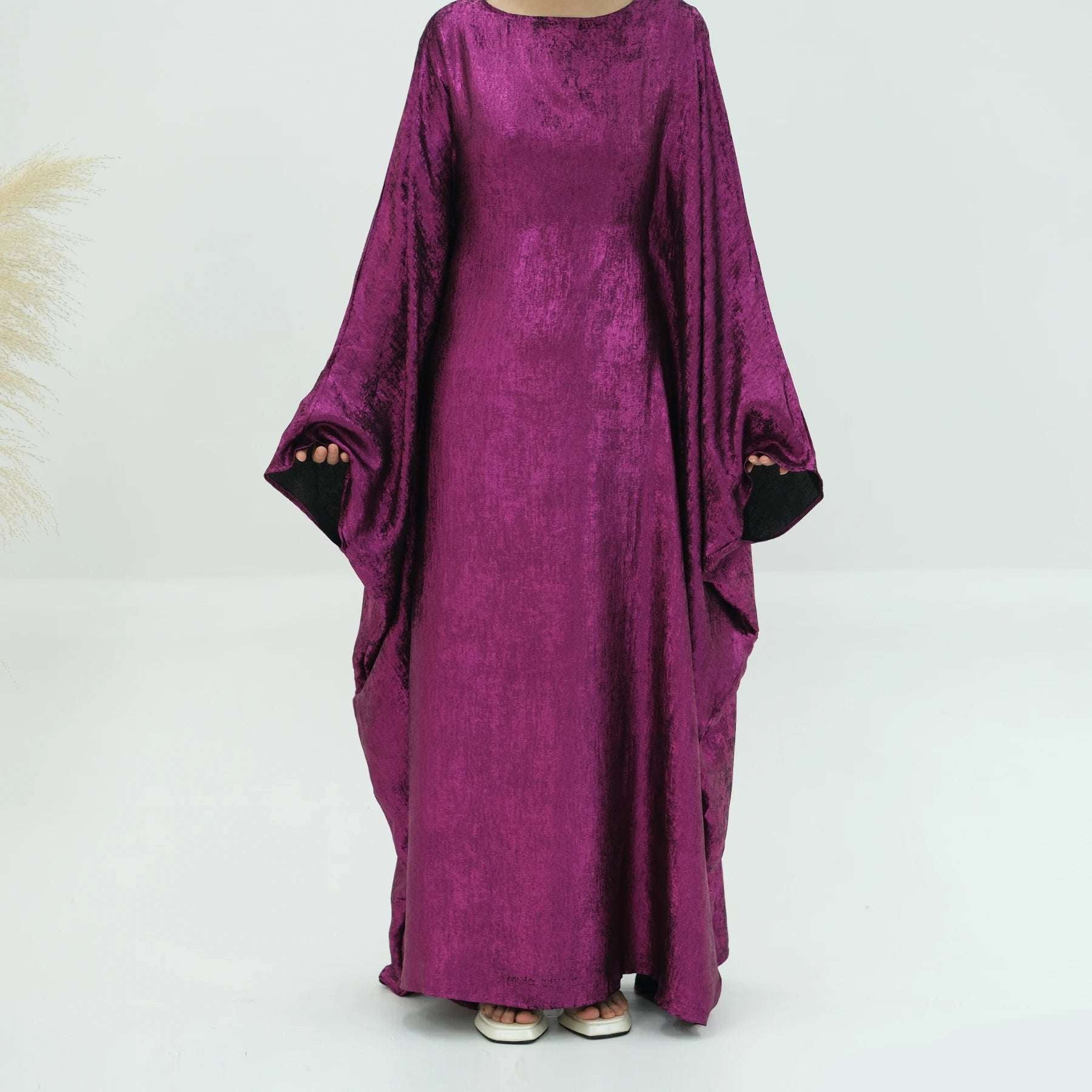 Luxury Butterfly Abaya - Rose Red