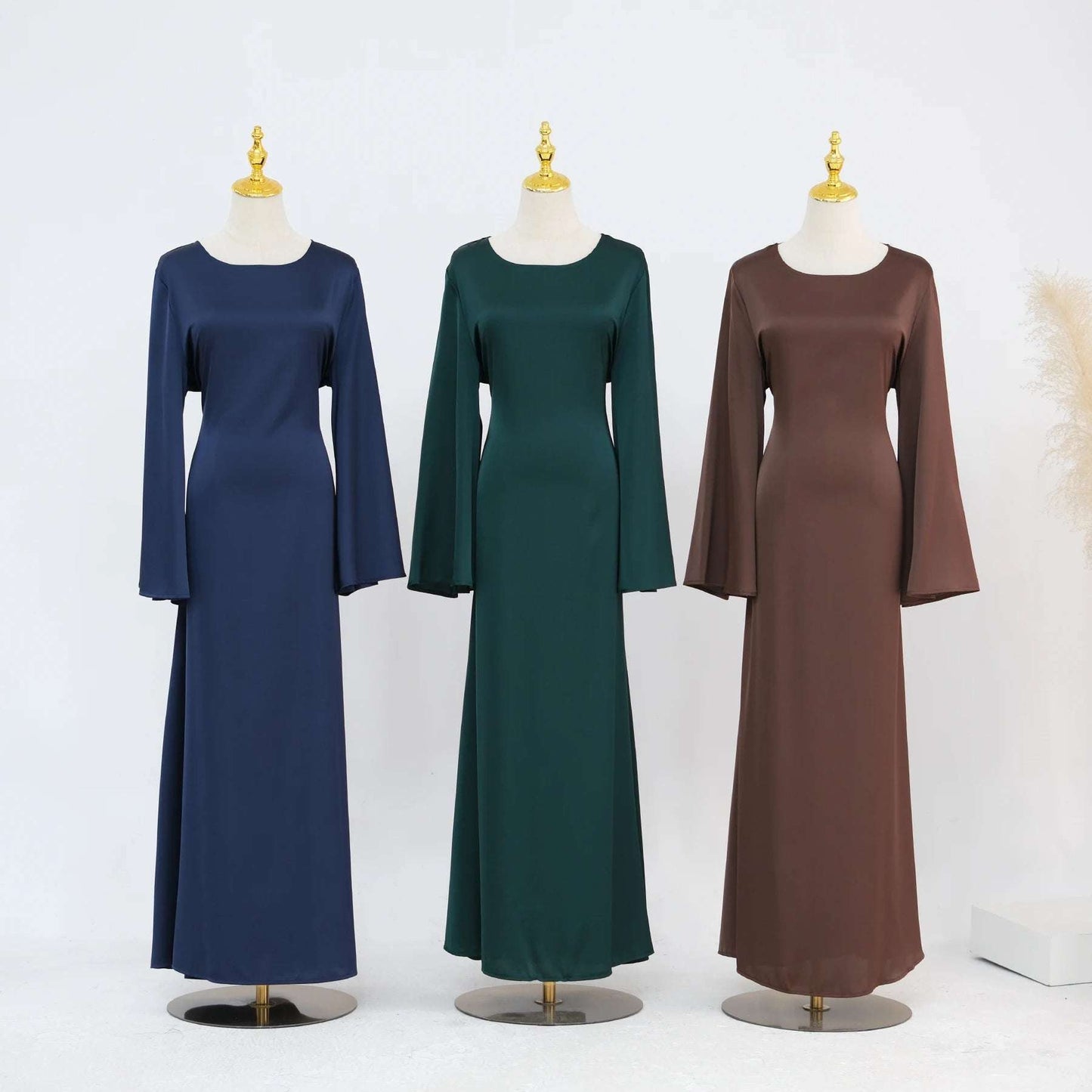 Luxury Long Satin Cape Dress