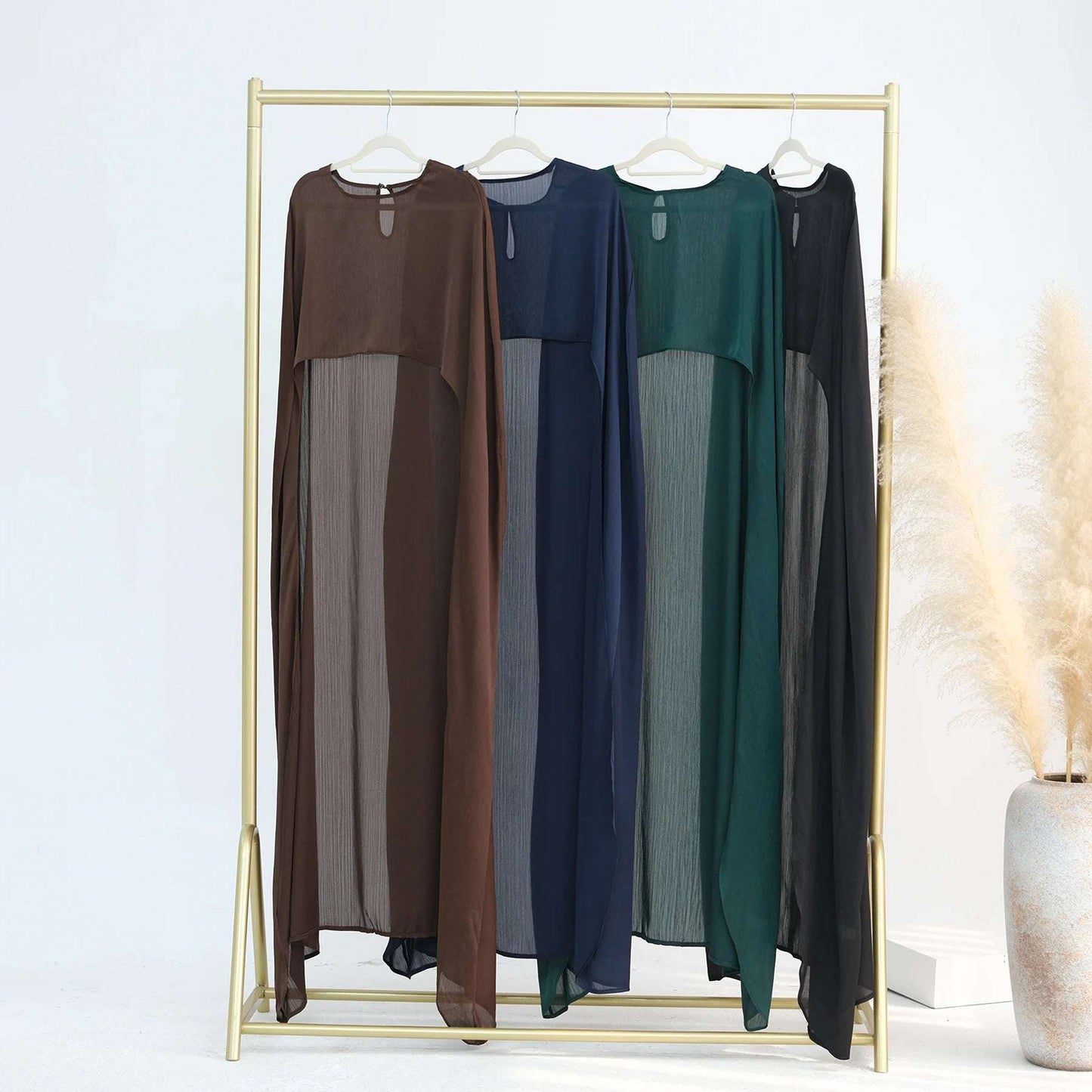 Luxury Long Satin Cape Dress