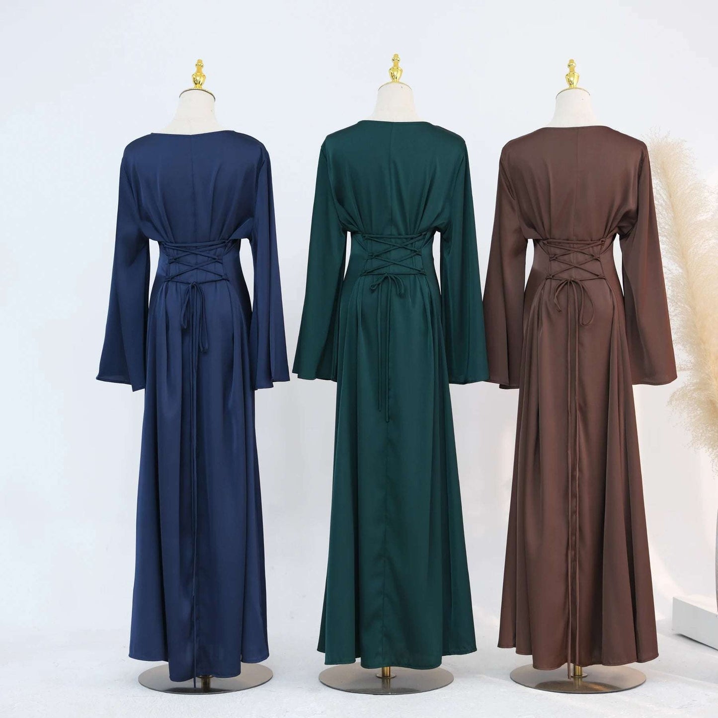 Luxury Long Satin Cape Dress