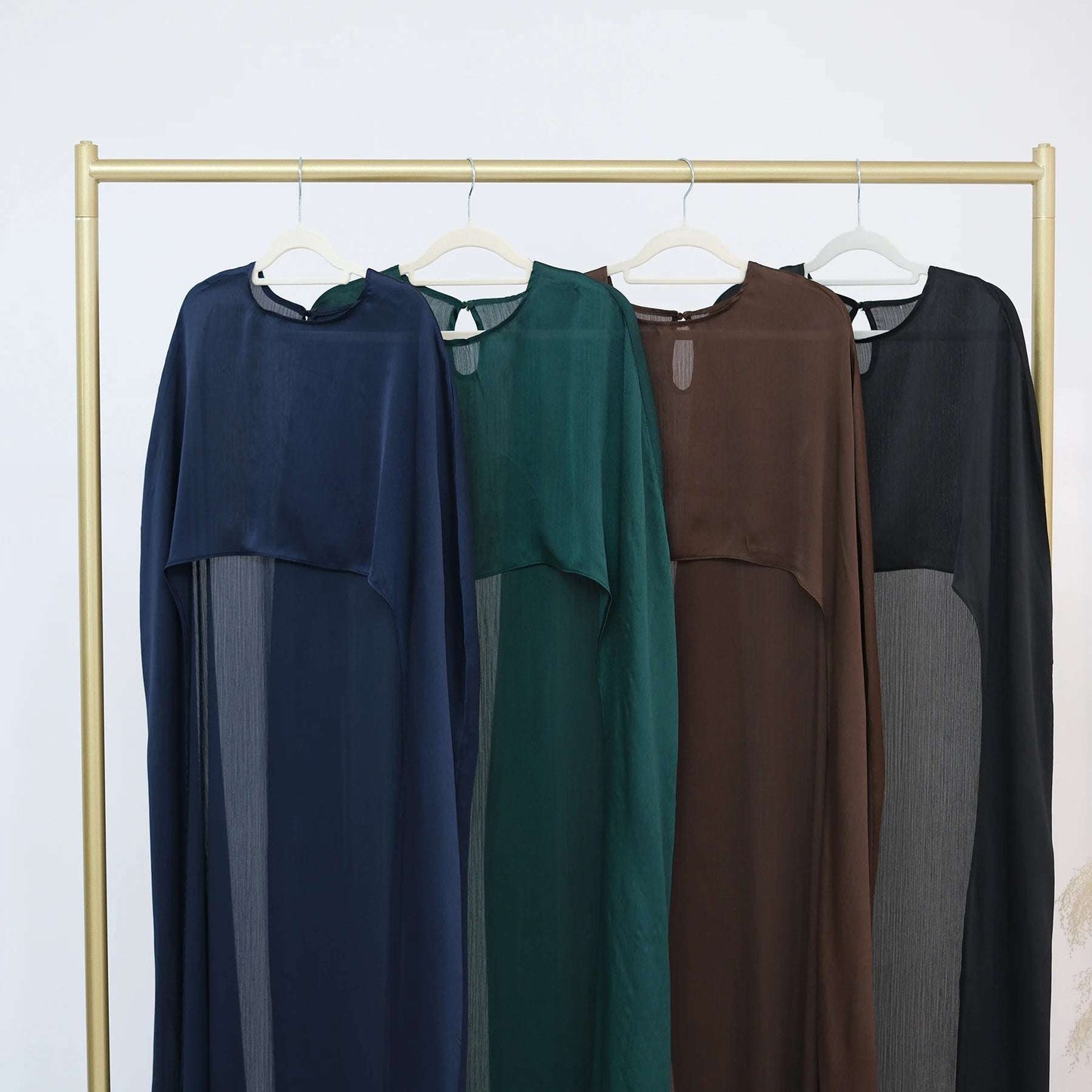 Luxury Long Satin Cape Dress