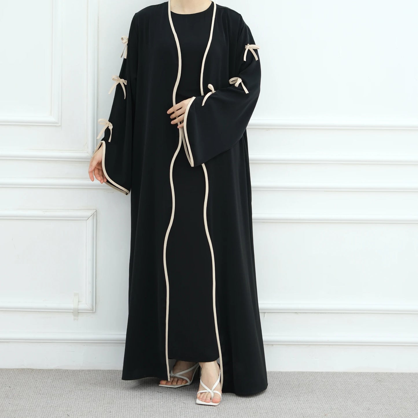 Bow Open Abaya - Taro - Nour Modesty
