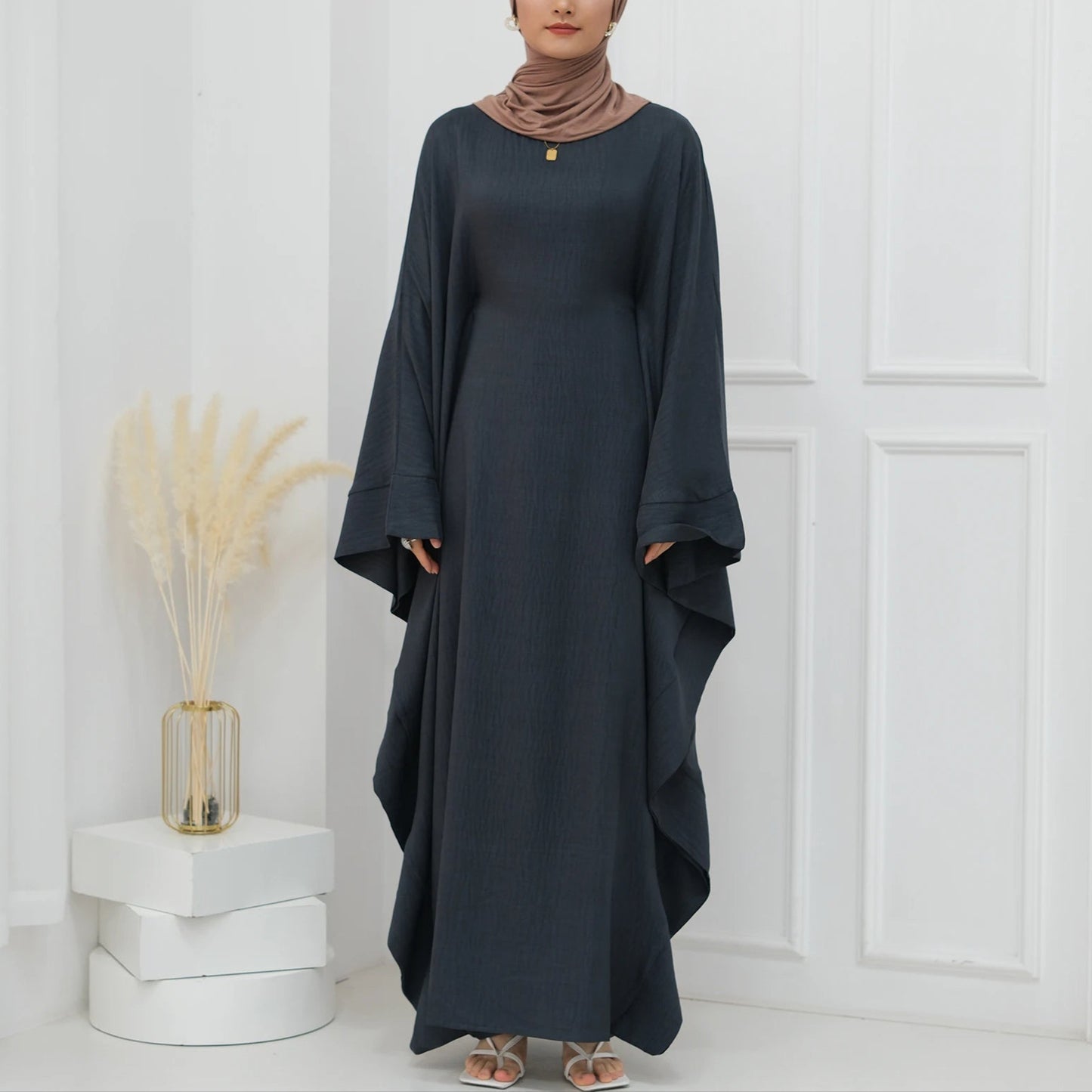 Linen Butterfly Abaya - Nour Modesty