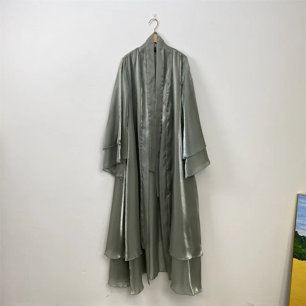 Organza Abaya Set - Sage Green - Nour Modesty
