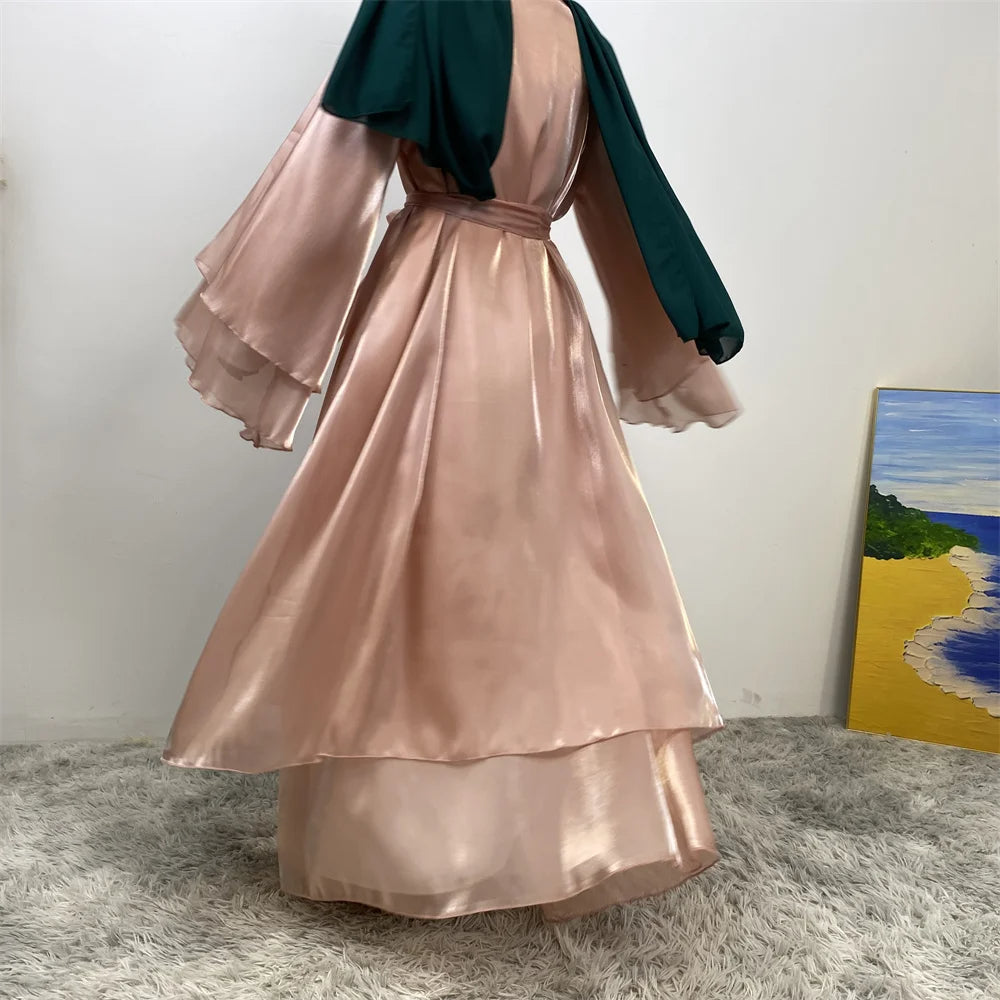Organza Abaya Set - Sage Green - Nour Modesty