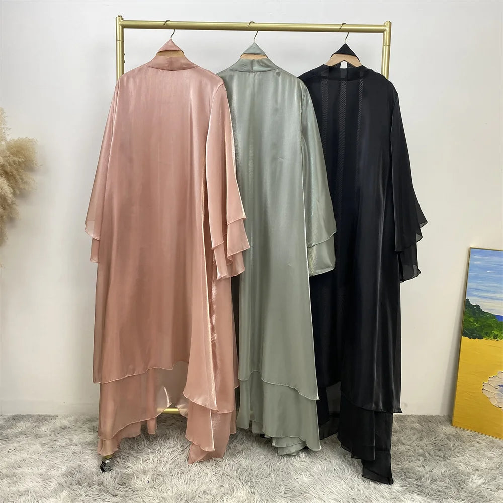 Organza Abaya Set - Sage Green - Nour Modesty