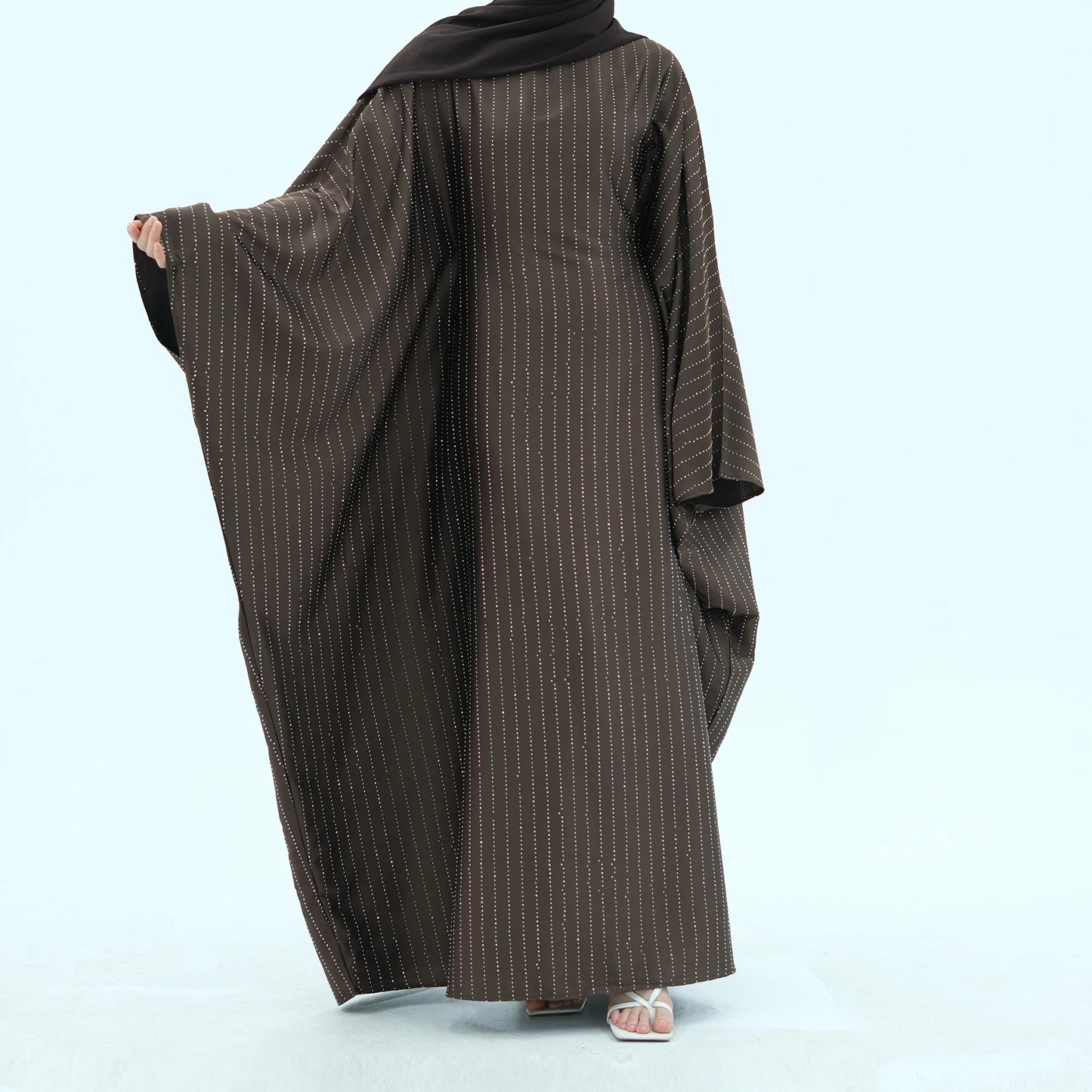 Rhinestone Butterfly Abaya Blue
