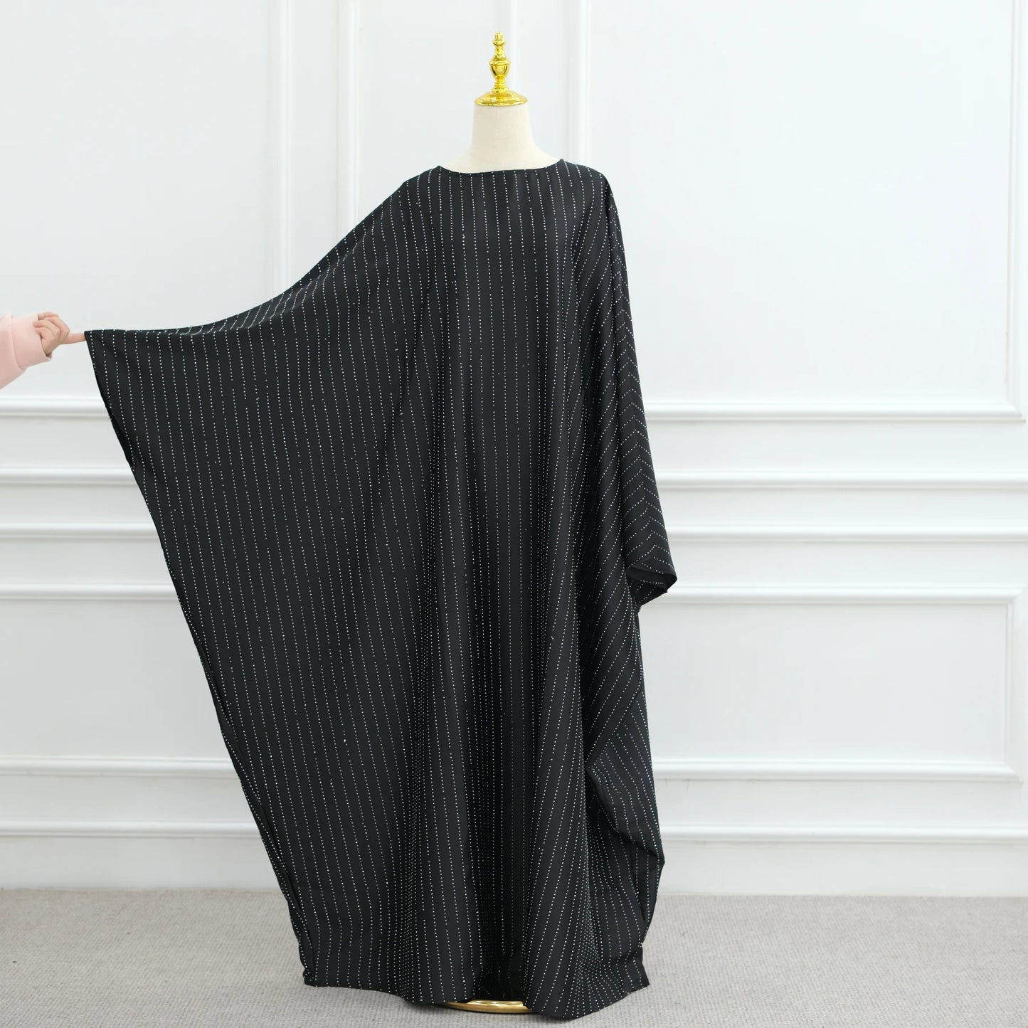 Rhinestone Butterfly Abaya Blue