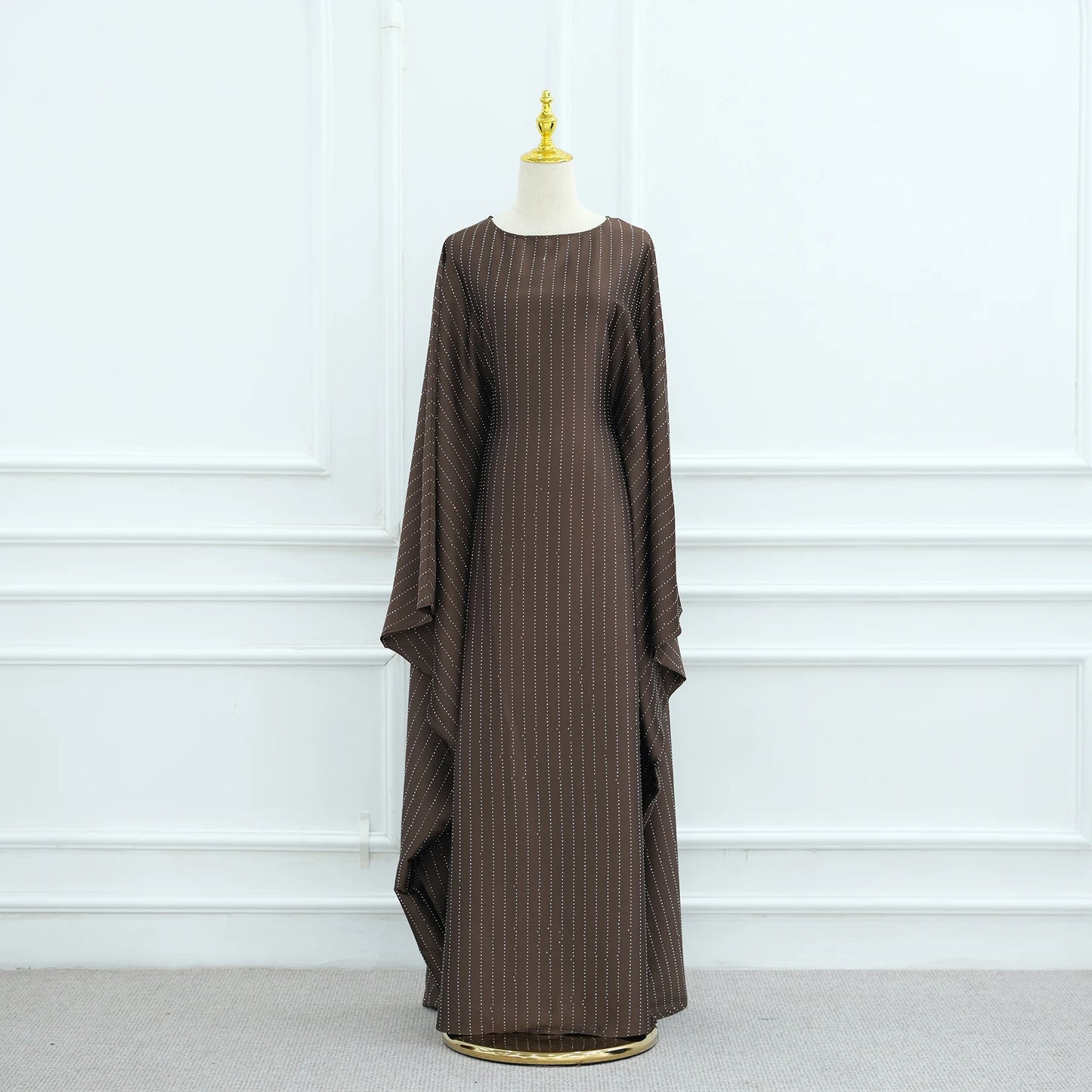 Rhinestone Butterfly Abaya Blue