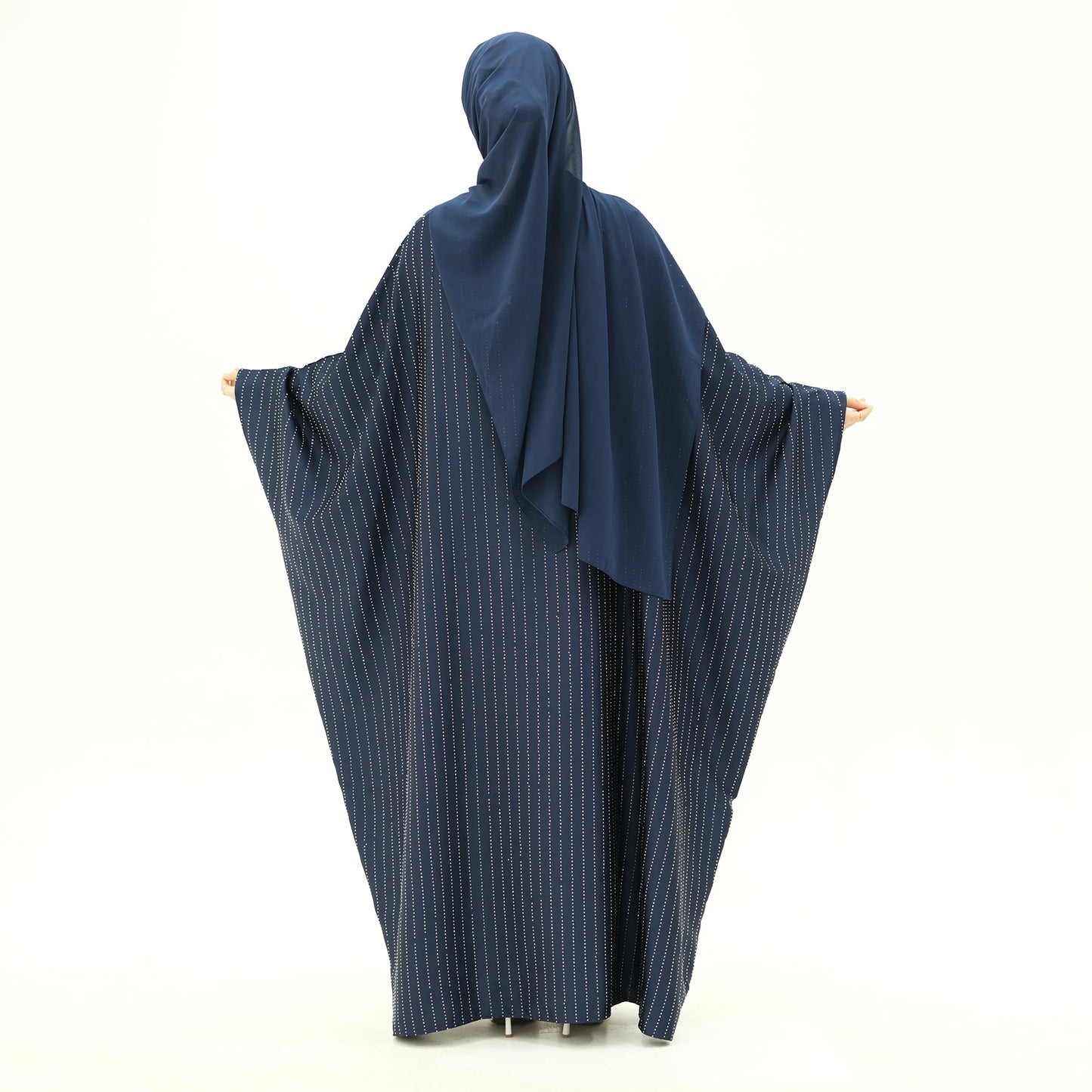 Rhinestone Butterfly Abaya Blue
