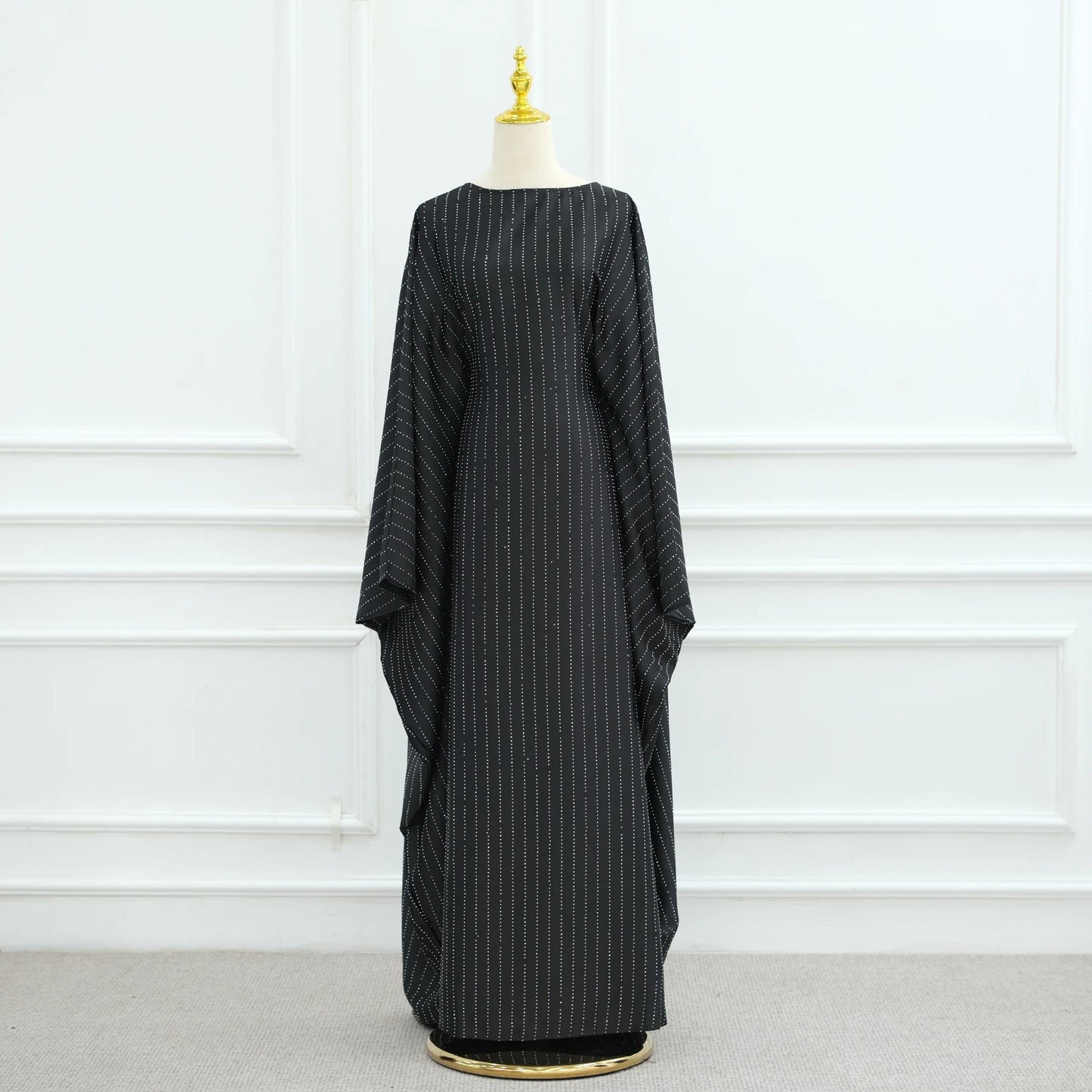 Rhinestone Butterfly Abaya Blue