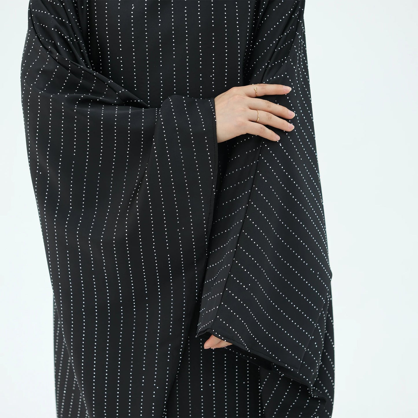 Rhinestone Butterfly Abaya Blue