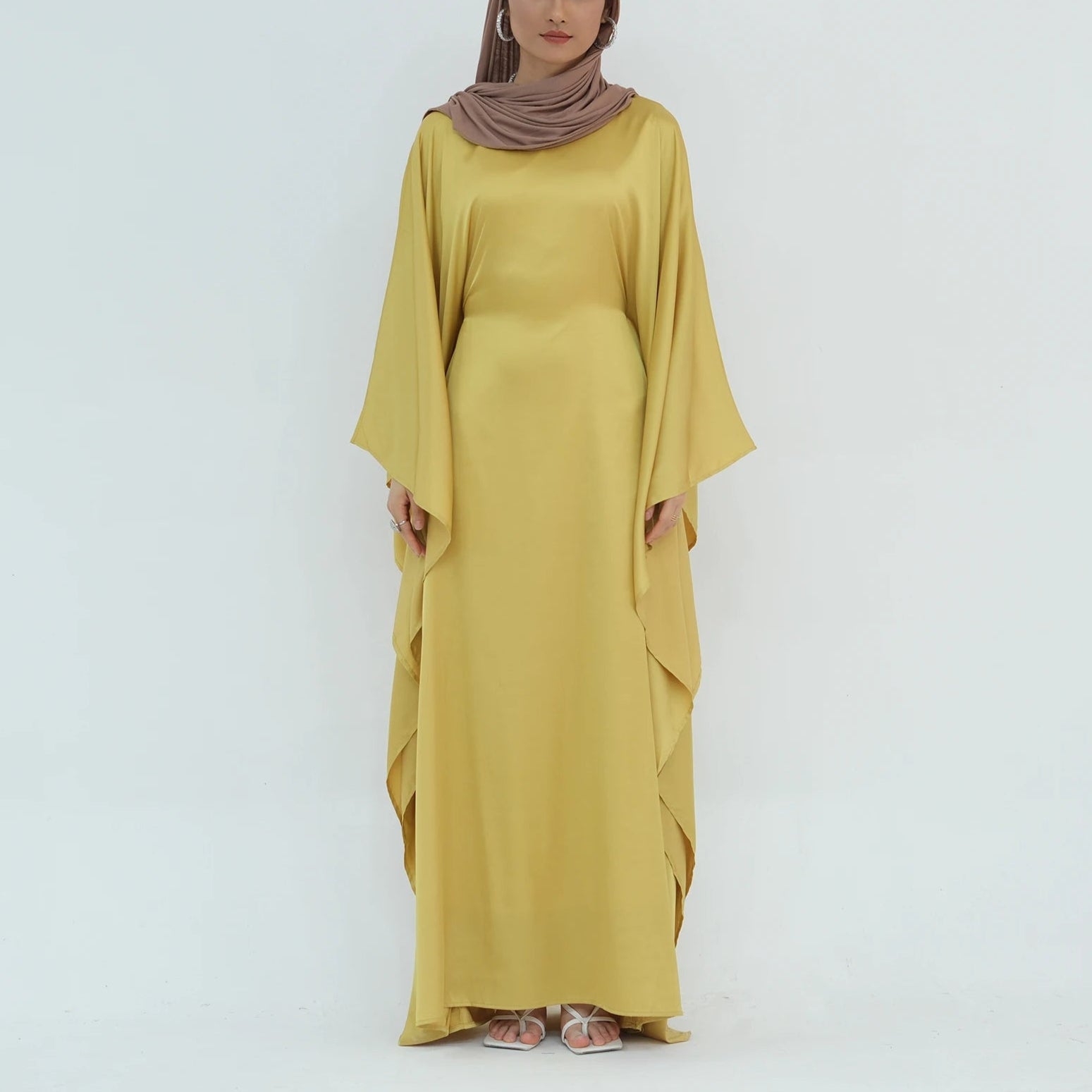 Luxury Silk Butterfly Abaya - Pink - Nour Modesty