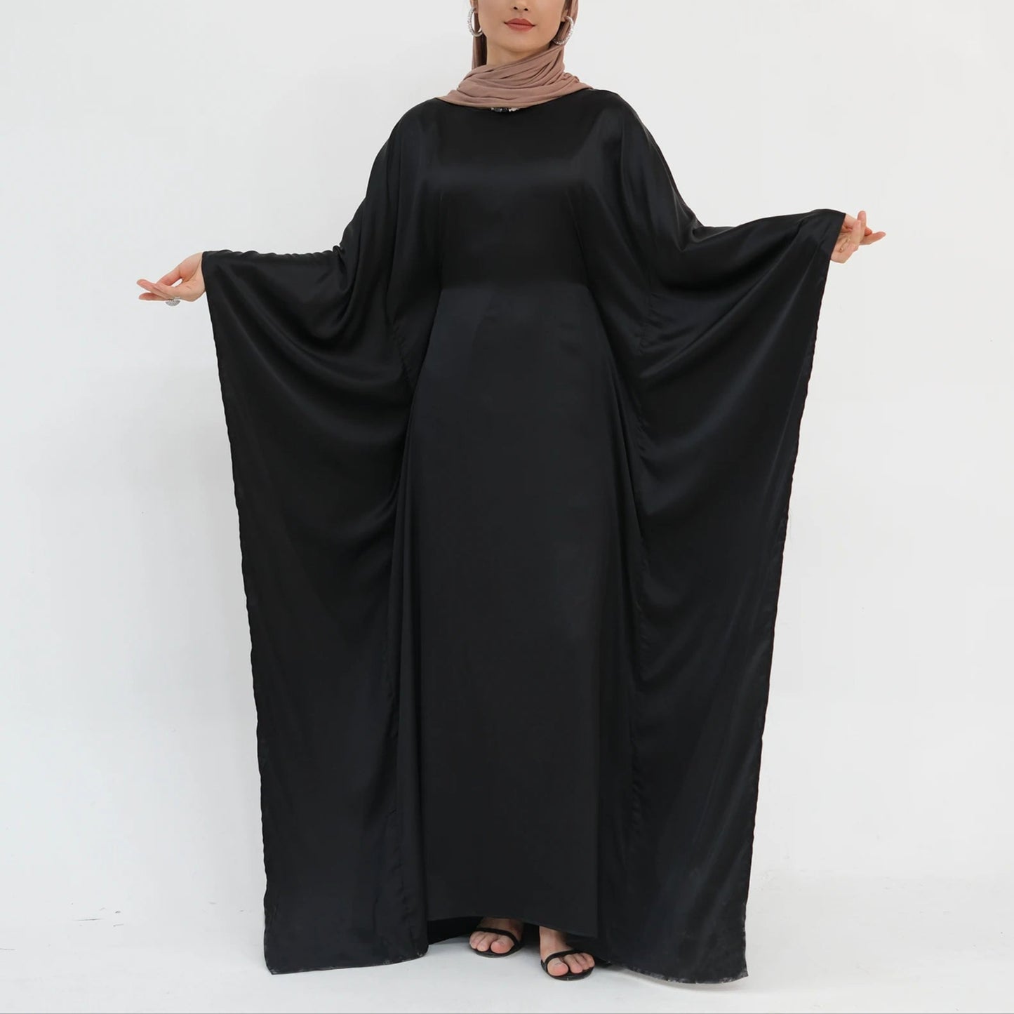 Luxury Silk Butterfly Abaya - Pink - Nour Modesty