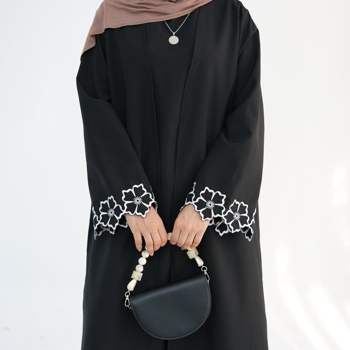 Noor Linen Abaya Set - Black - Nour Modesty