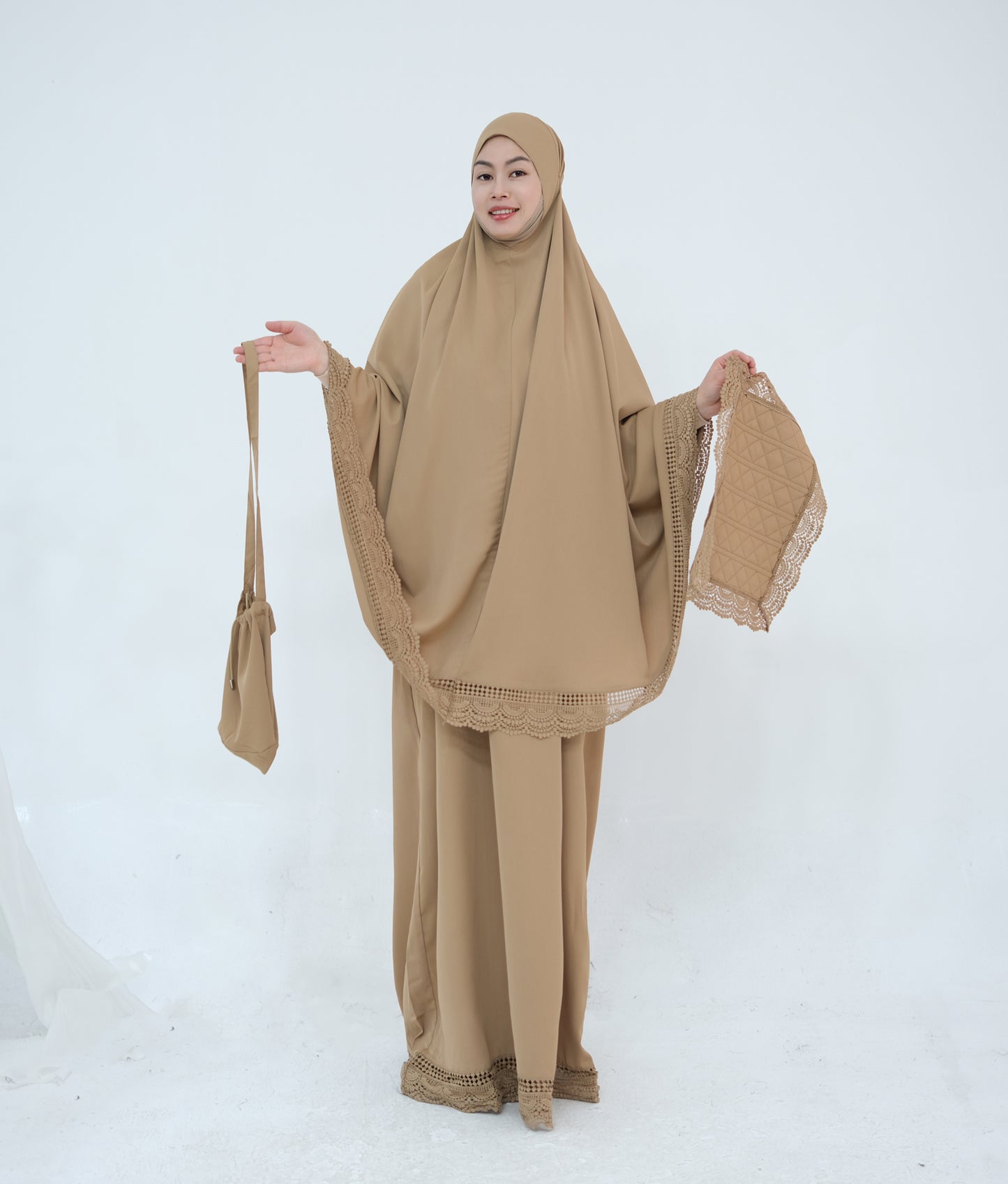 Prayer Abaya Jilbab Set - Purple - Nour Modesty