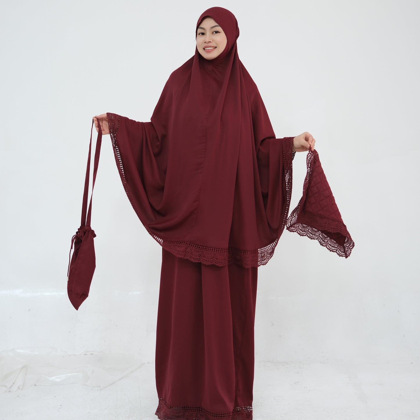 Prayer Abaya Jilbab Set - Purple - Nour Modesty