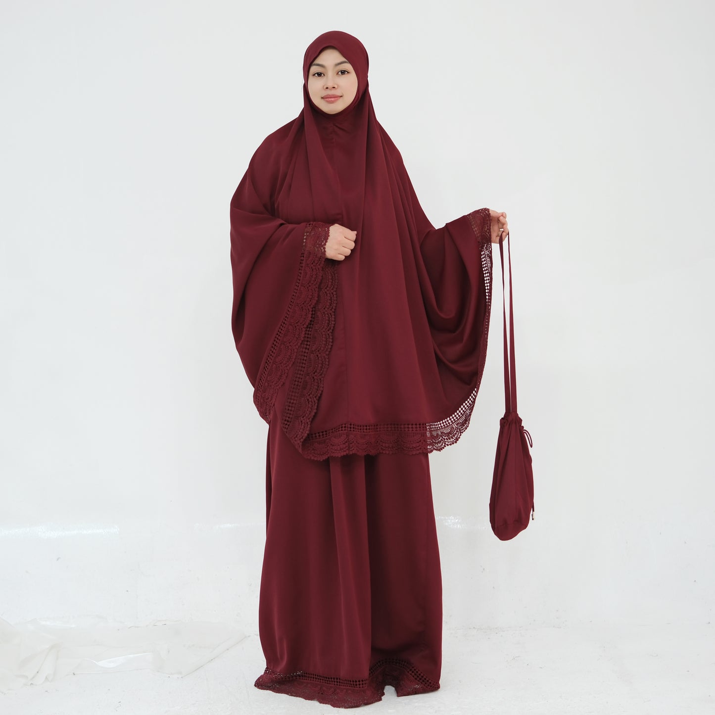 Prayer Abaya Jilbab Set - Purple - Nour Modesty