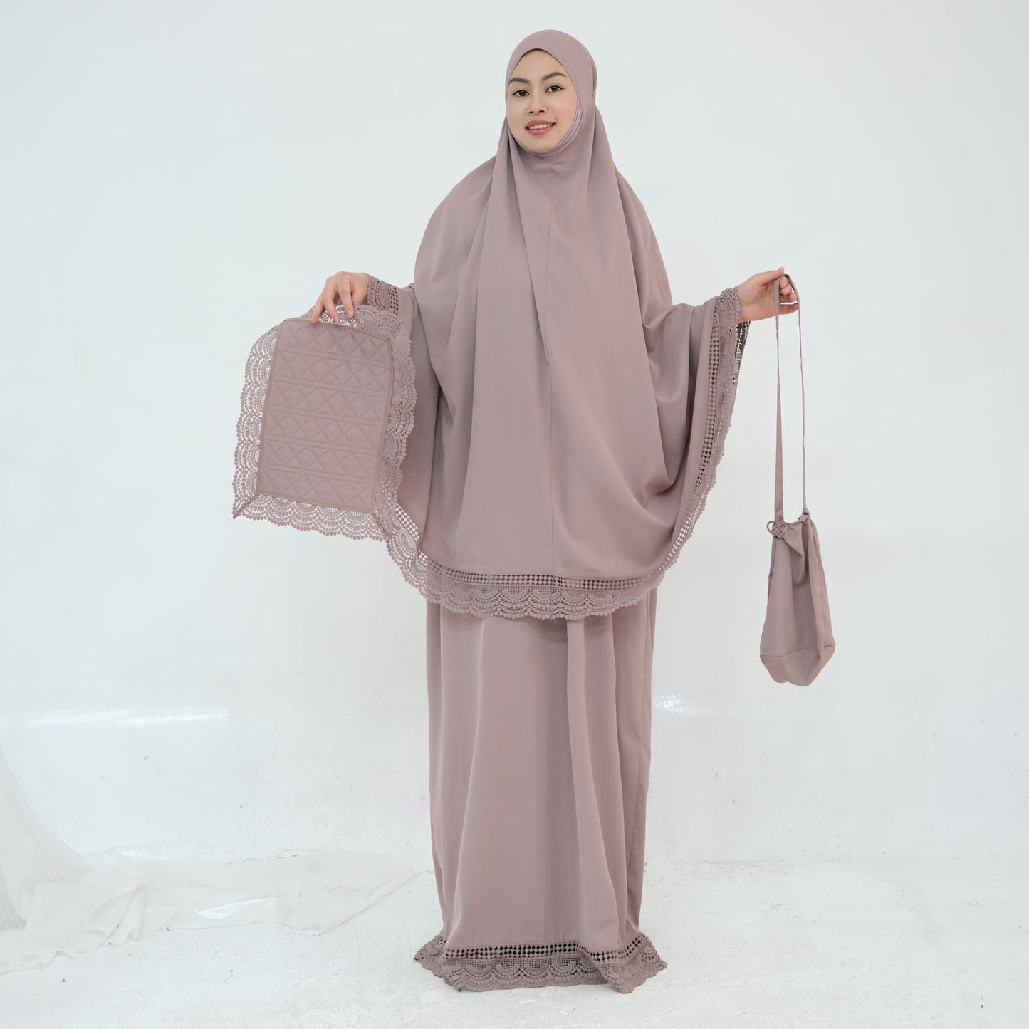 Prayer Abaya Jilbab Set - Purple - Nour Modesty