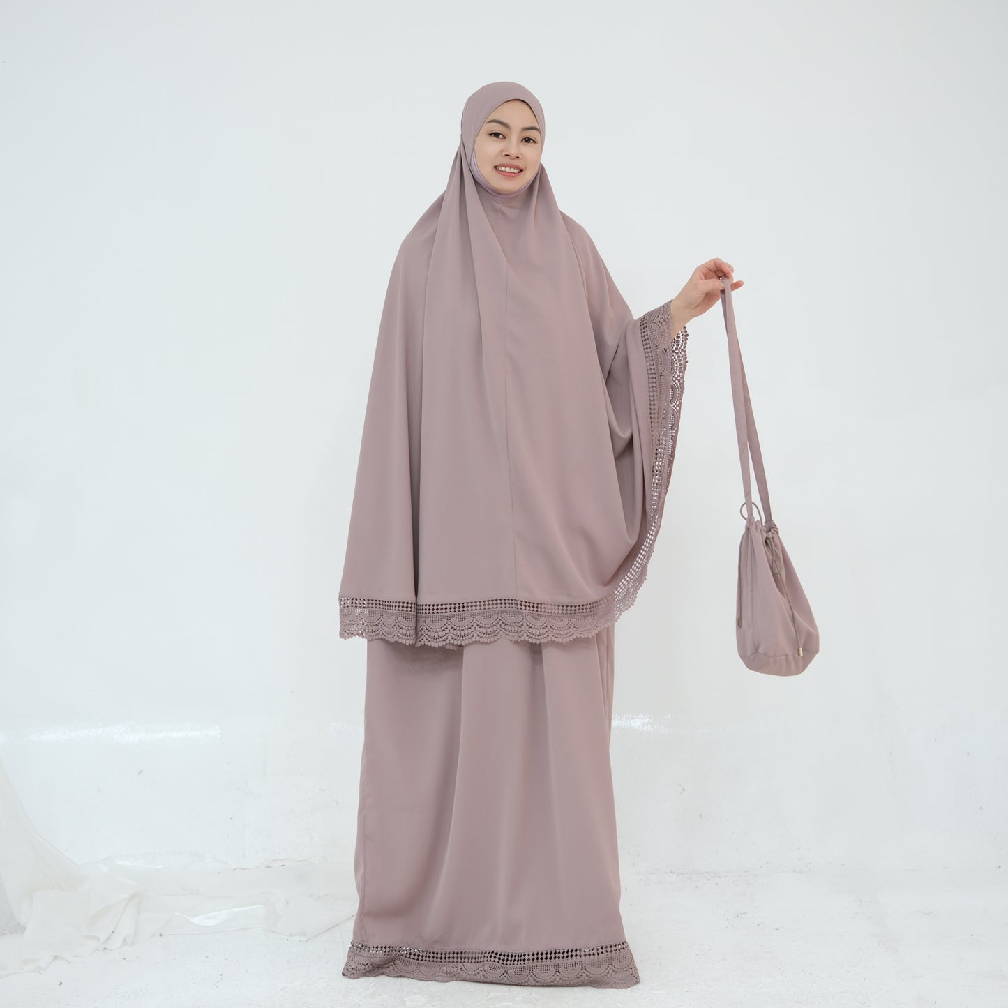Prayer Abaya Jilbab Set - Purple - Nour Modesty