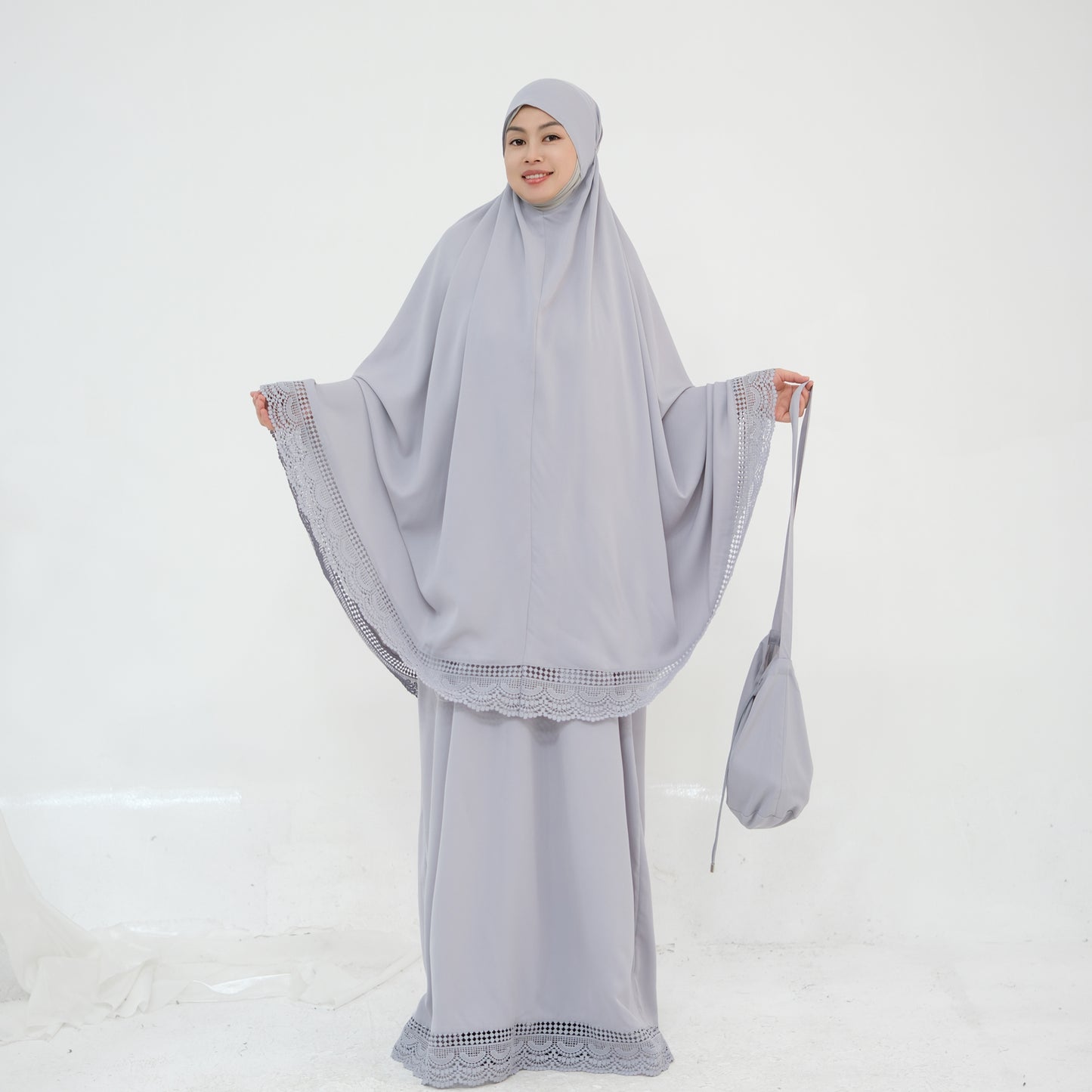Prayer Abaya Jilbab Set - Purple - Nour Modesty