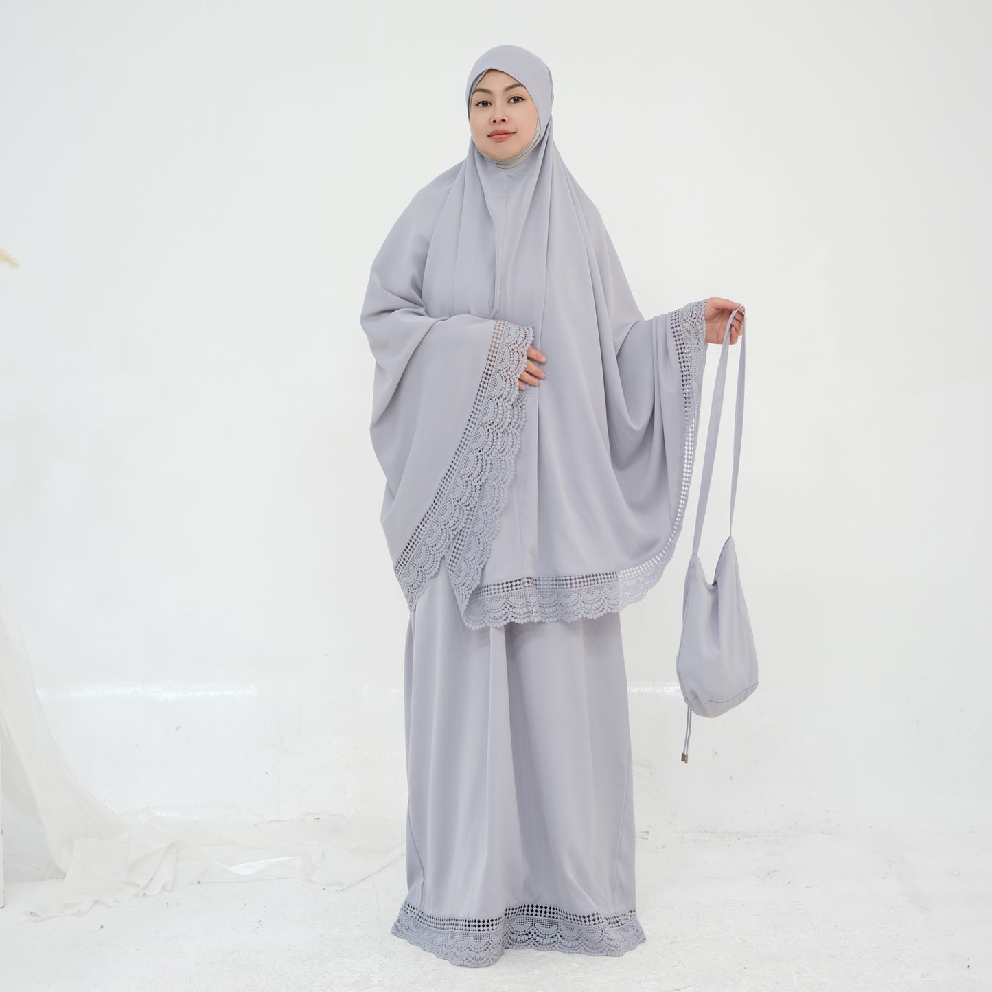 Prayer Abaya Jilbab Set - Purple - Nour Modesty