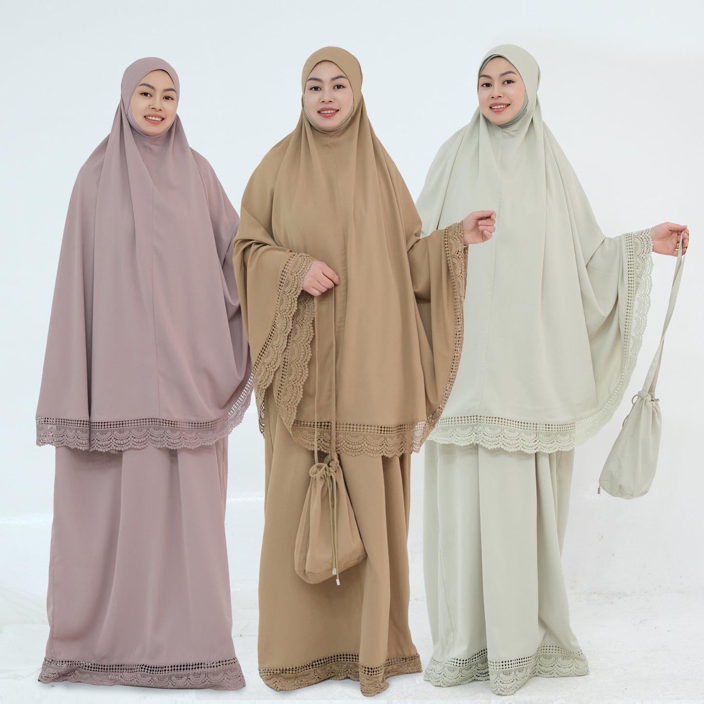 Prayer Abaya Jilbab Set - Purple - Nour Modesty