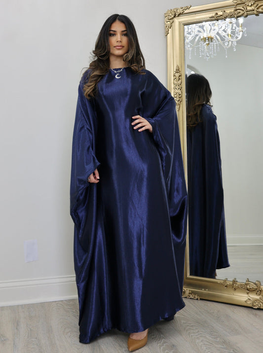 Luxury Silk Butterfly Abaya Cream - Nour Modesty