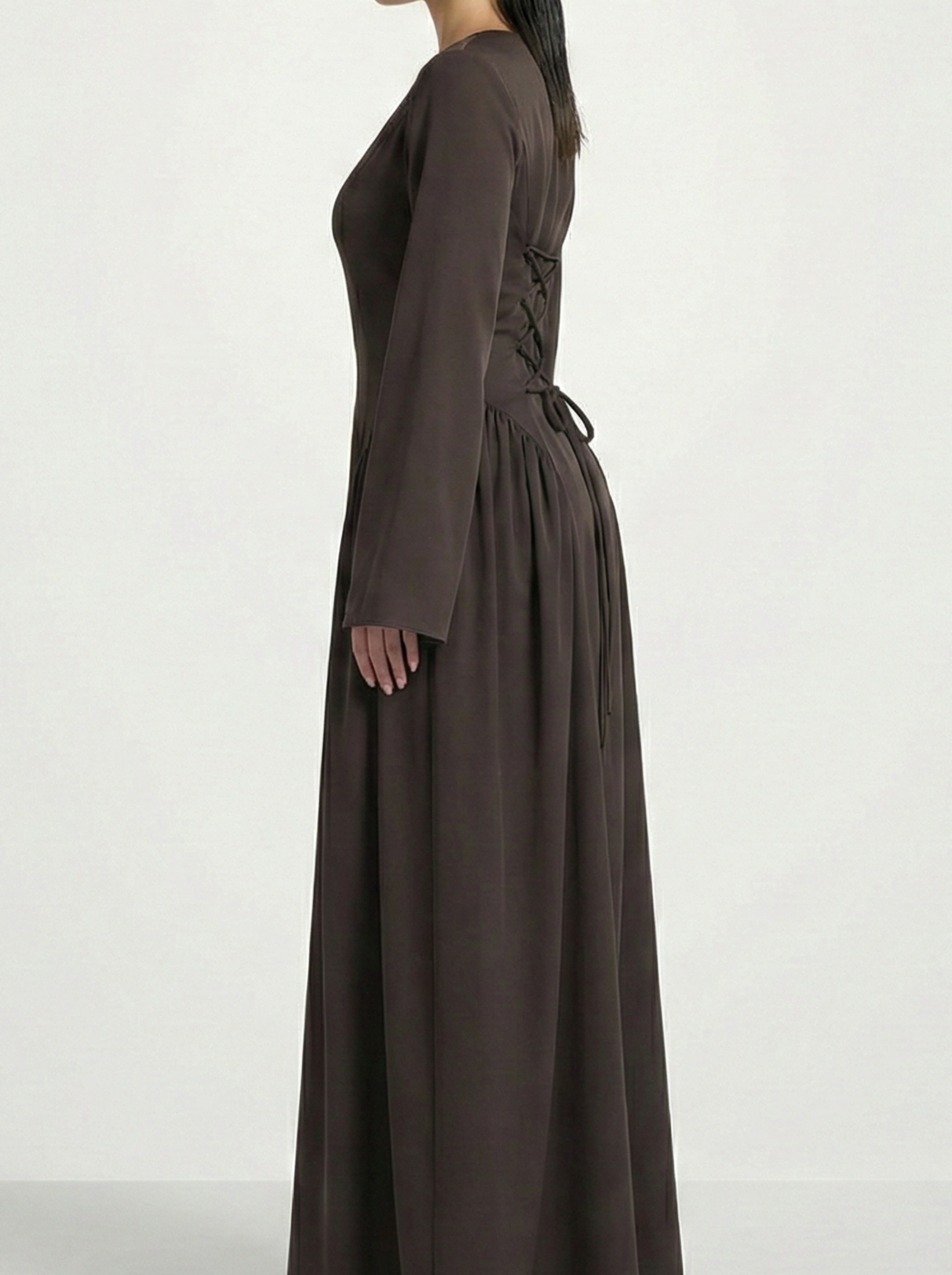 olive green dress modest Elegant Olive Green Lace & Pleated Chiffon Maxi Dress Luxury Modest FineLook