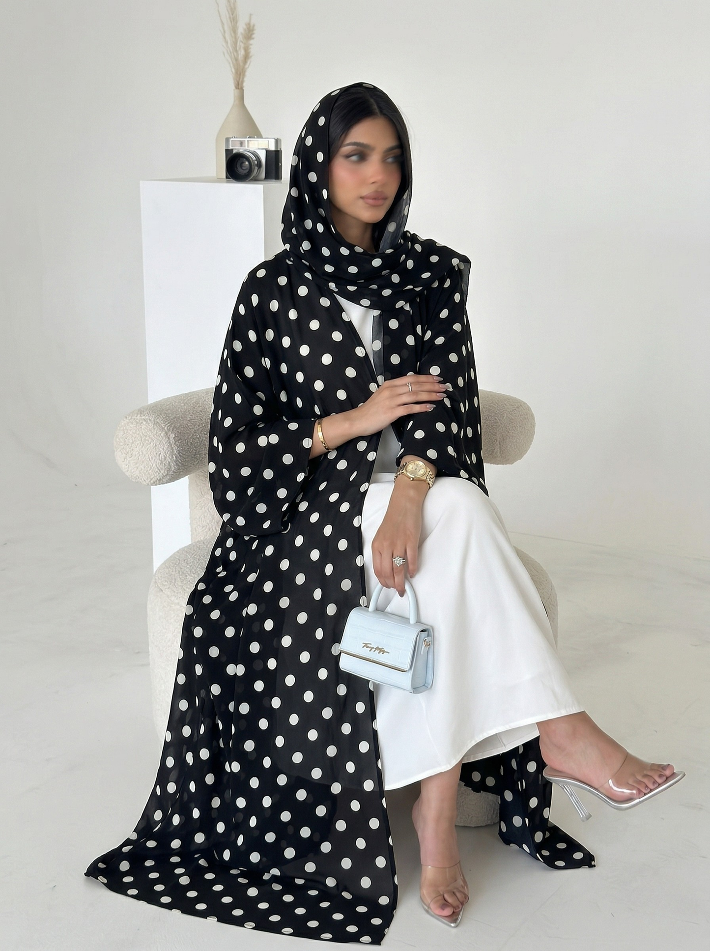 Polka Dot Abaya Set - Nour Modesty