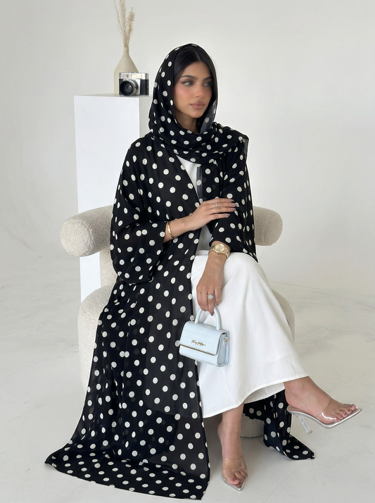 Polka Dot Abaya Set
