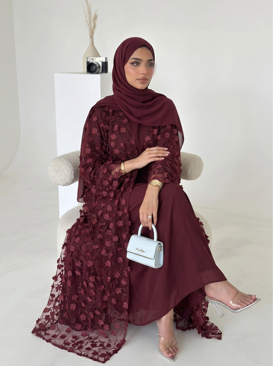 Safira Floral Abaya Set - Nour Modesty