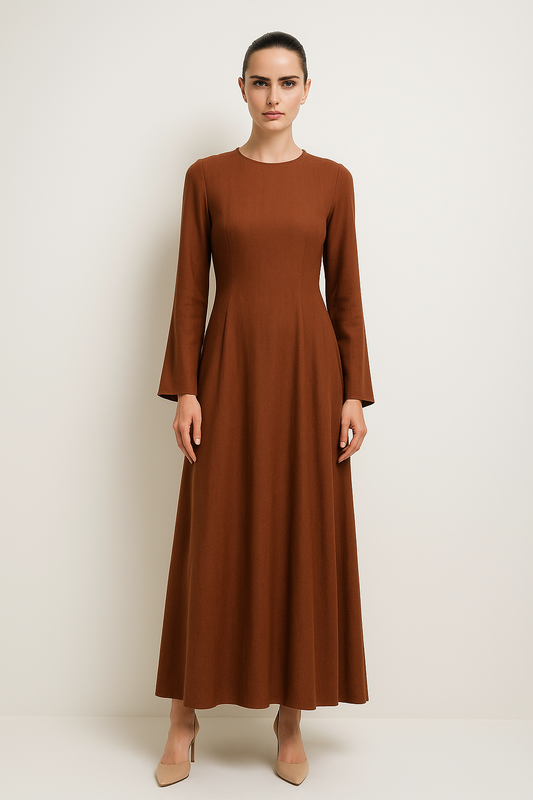 Zari Linen Dress - Nour Modesty